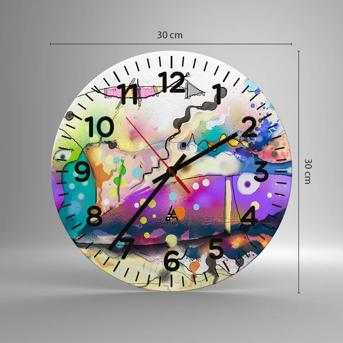 Ceas de perete - Ceas pe sticlă - Fără cuvinte! - 30x30 cm