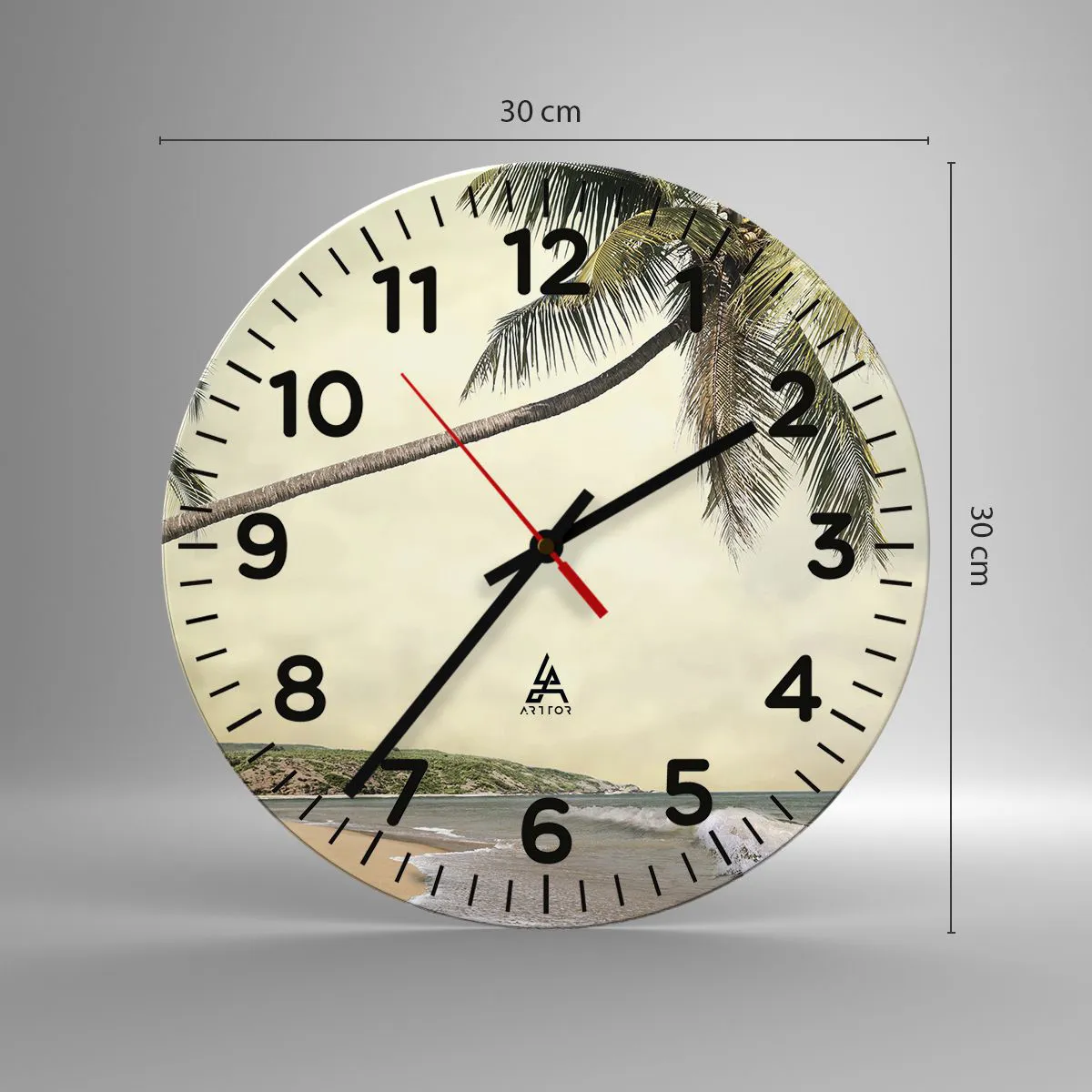 Wanduhr - Glasuhr - Tropischer Traum - 30x30 cm