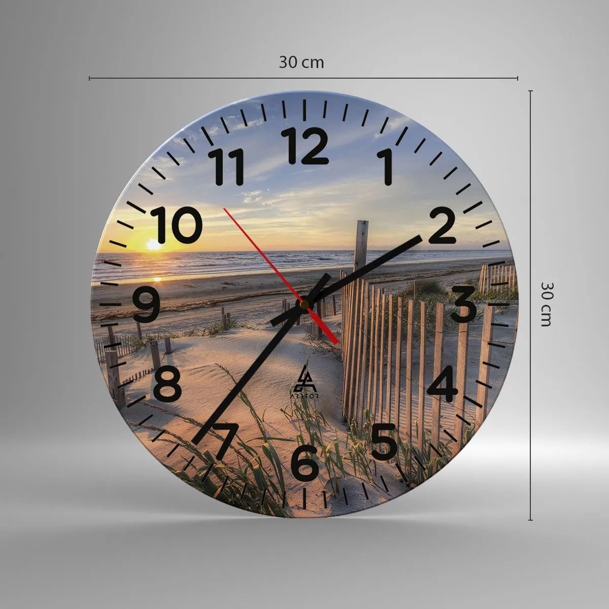 Wanduhr - Glasuhr - Schein und Schatten des Windes - 30x30 cm