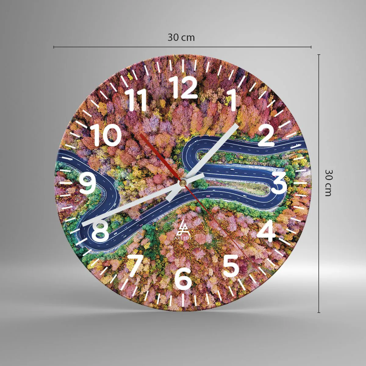 Falióra, Óra - Kanyargós út az erdőn keresztül - 30x30 cm