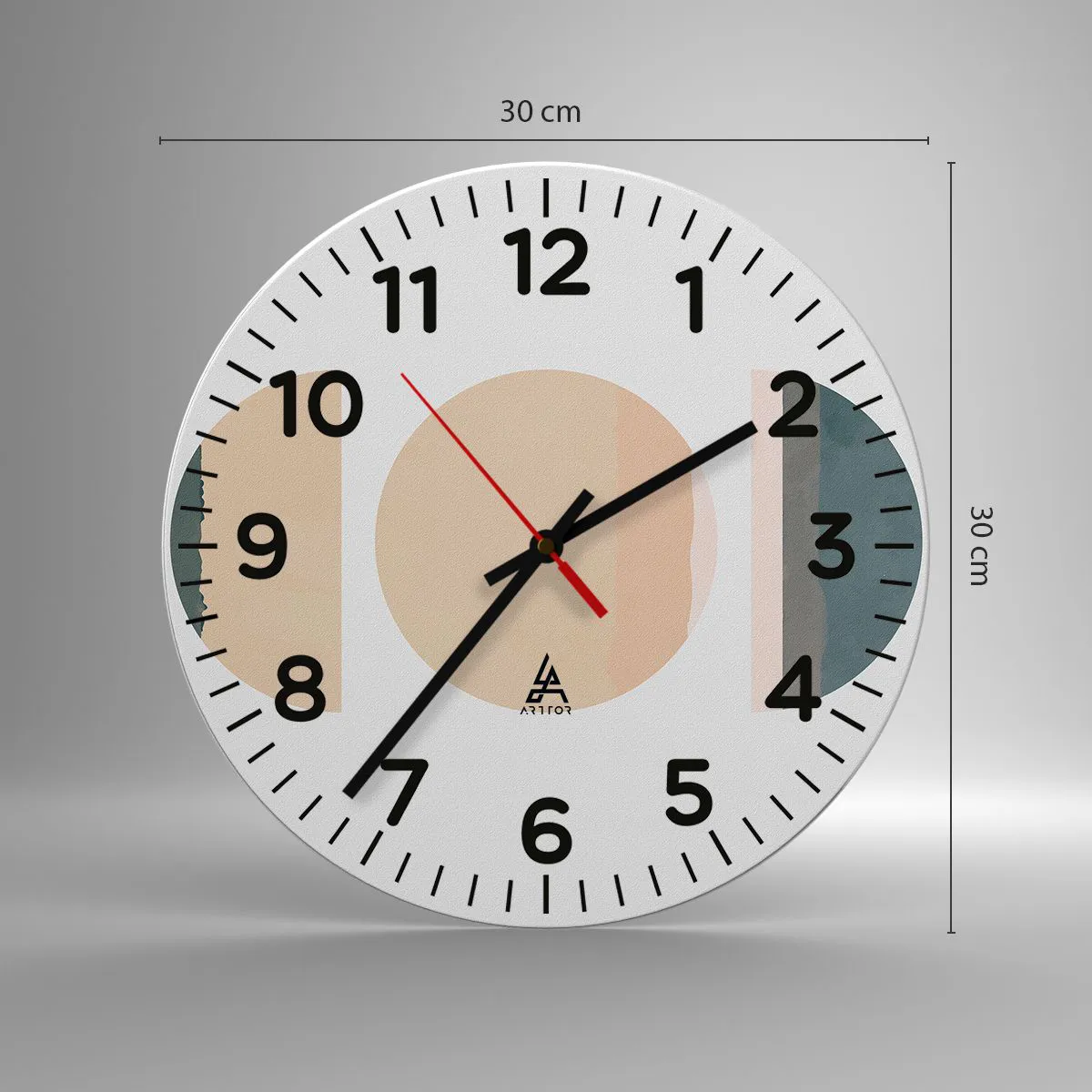 Väggklocka - Klocka på glas - Hjul efter hjul - 30x30 cm