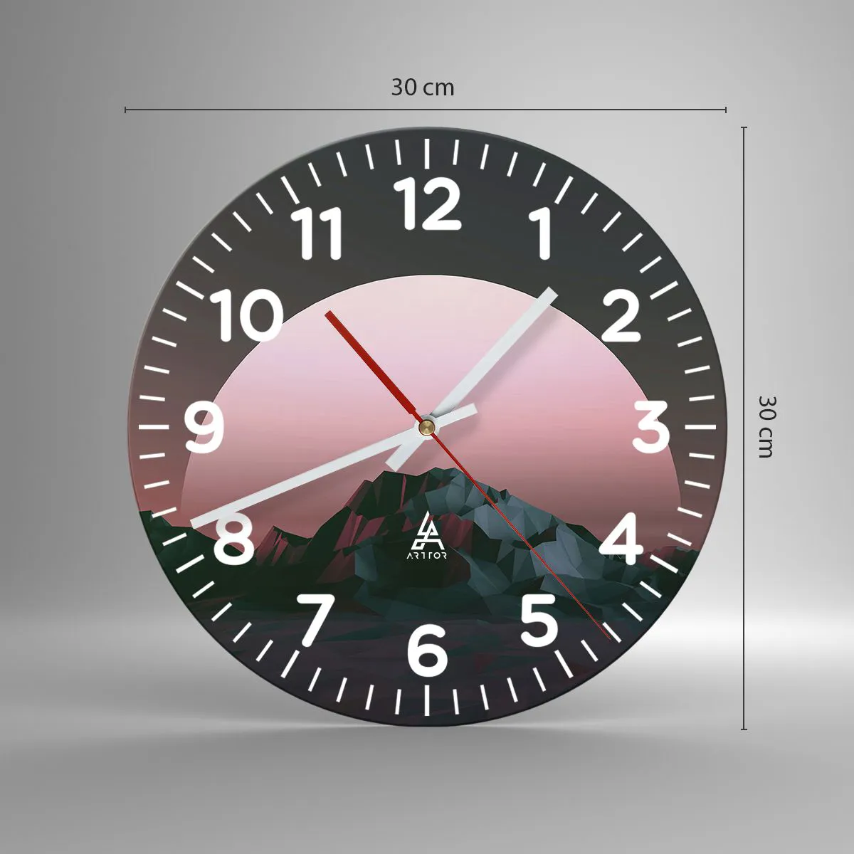 Ceas de perete - Ceas pe sticlă - Într-o galaxie învecinată - 30x30 cm