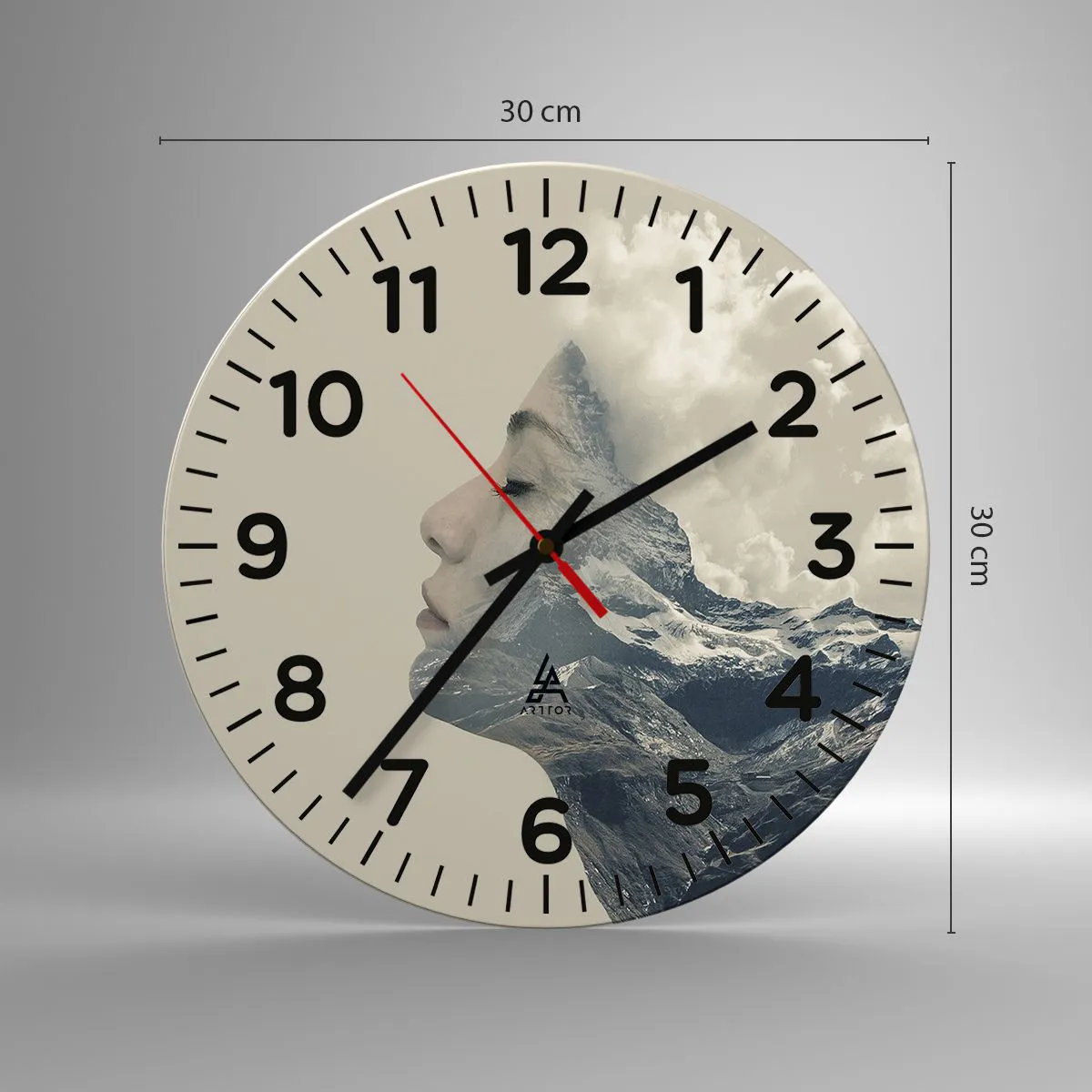 Reloj de pared - Reloj de vidrio - La belleza de los elementos - 30x30 cm