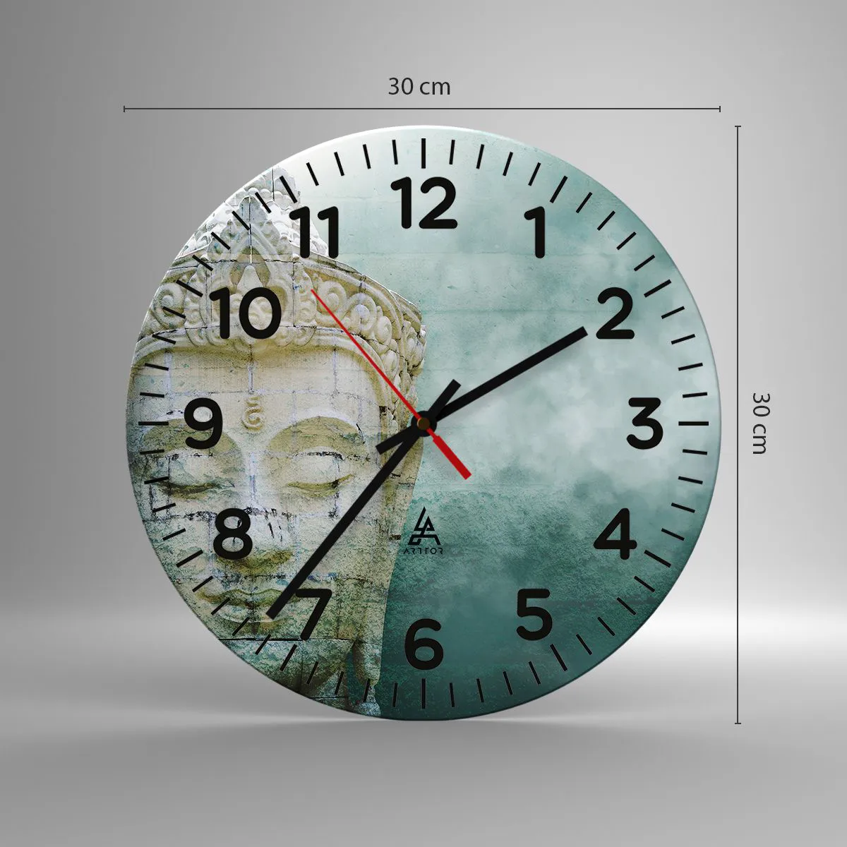 Wall clock - Clock on glass - In Search of Light - 30x30 cm
