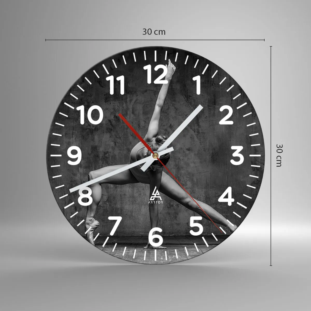 Relógio de parede - Relógio em vidro - O equilíbrio ideal - 30x30 cm