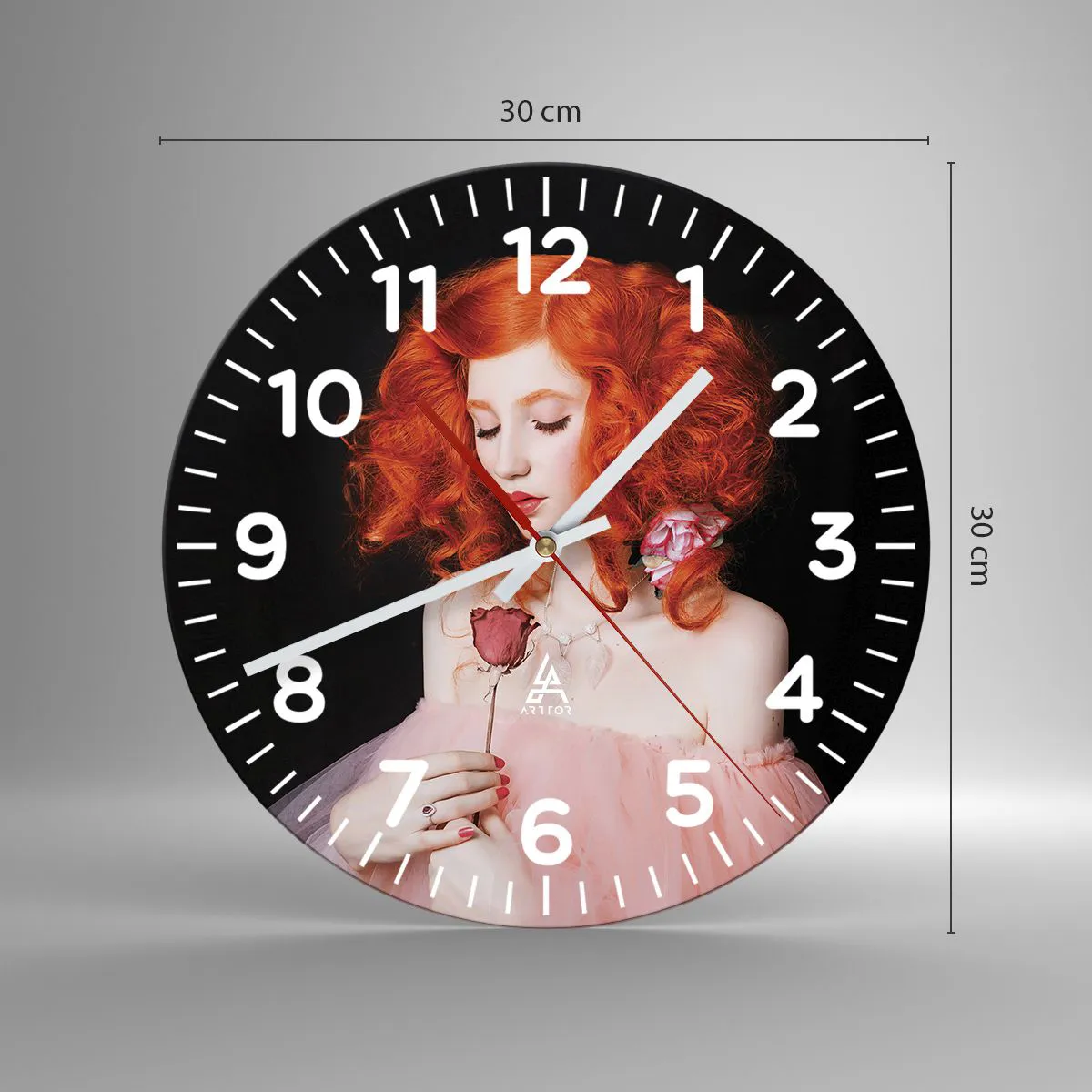 Reloj de pared - Reloj de vidrio - En estilo barroco - 30x30 cm