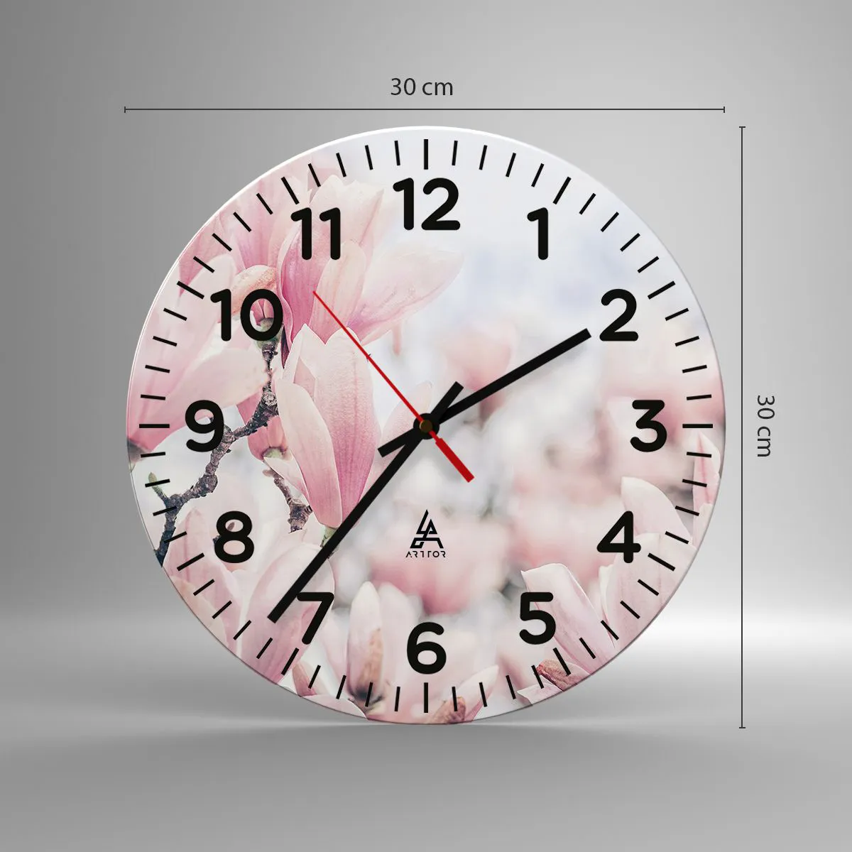 Ceas de perete - Ceas pe sticlă - Idealul de subtilitate - 30x30 cm
