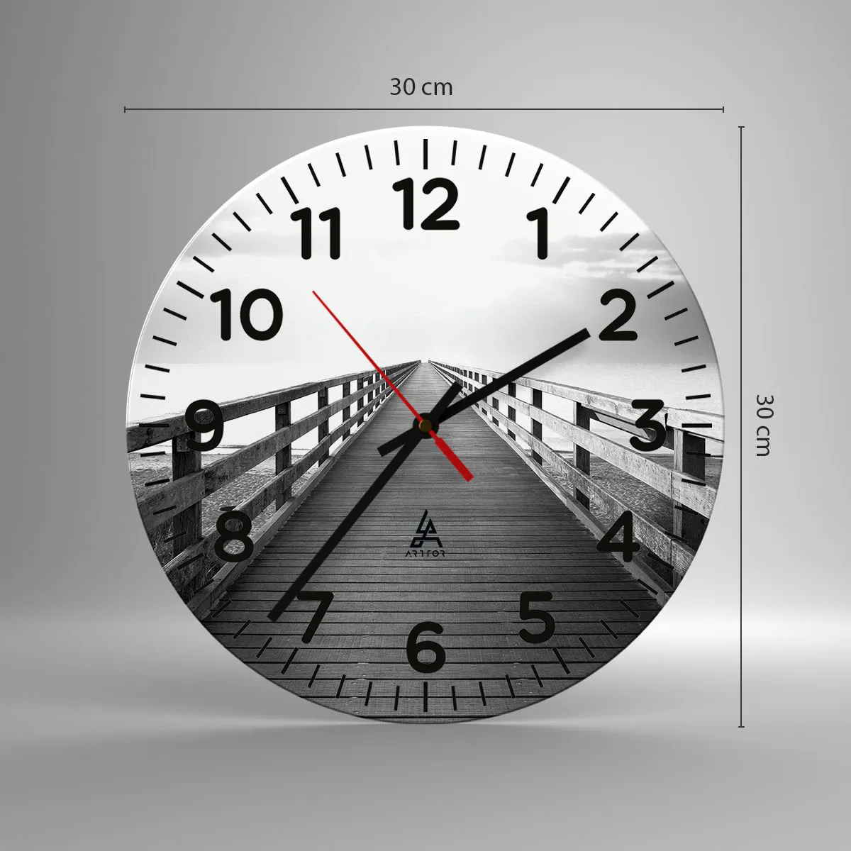 Relógio de parede - Relógio em vidro - Para longe... - 30x30 cm