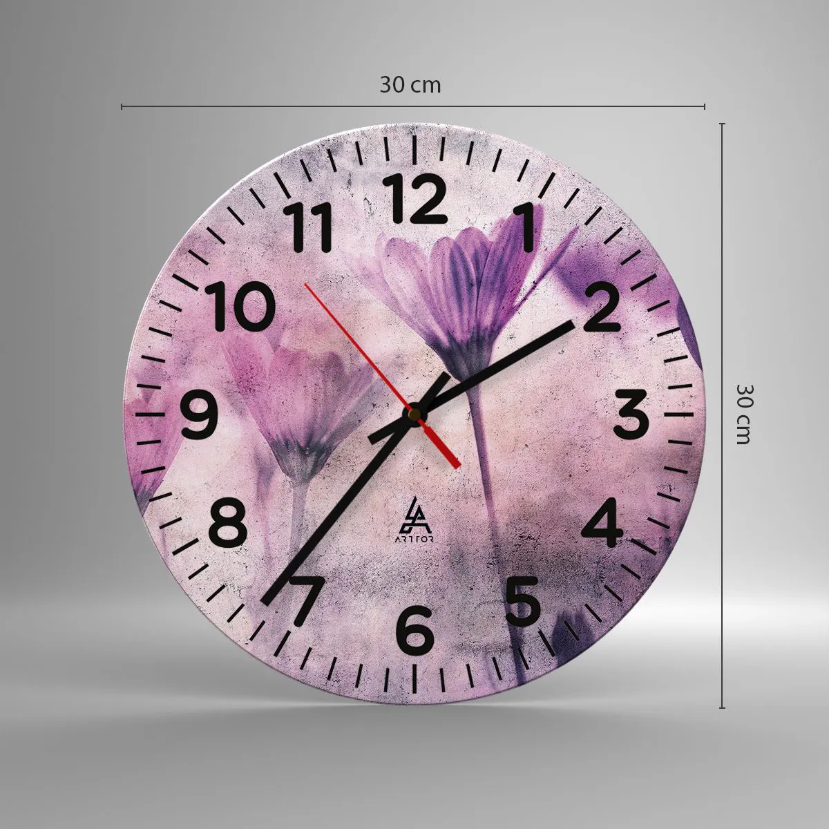 Ceas de perete - Ceas pe sticlă - Un vis de flori - 30x30 cm