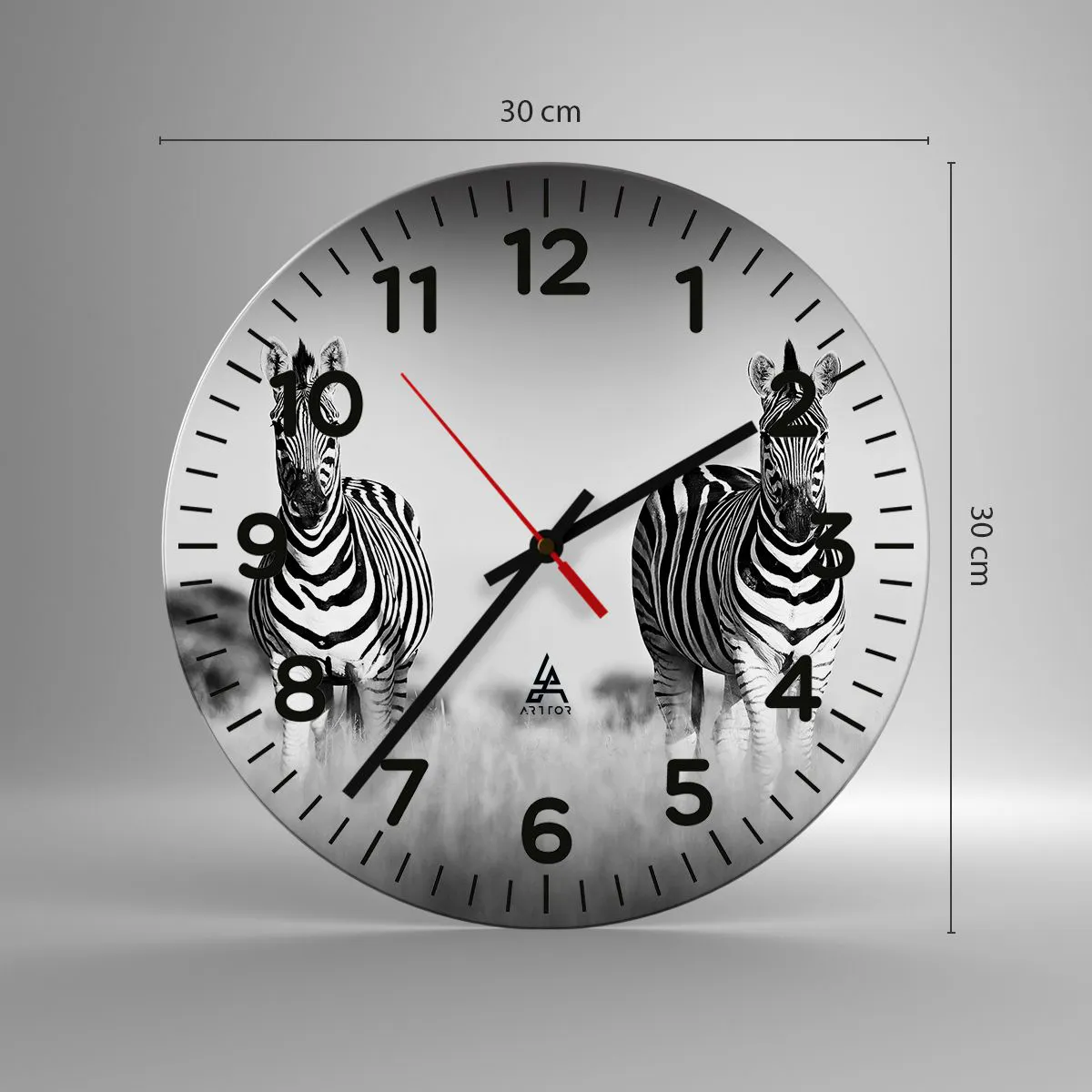 Ceas de perete - Ceas pe sticlă - Și totuși lumea e albă și neagră - 30x30 cm