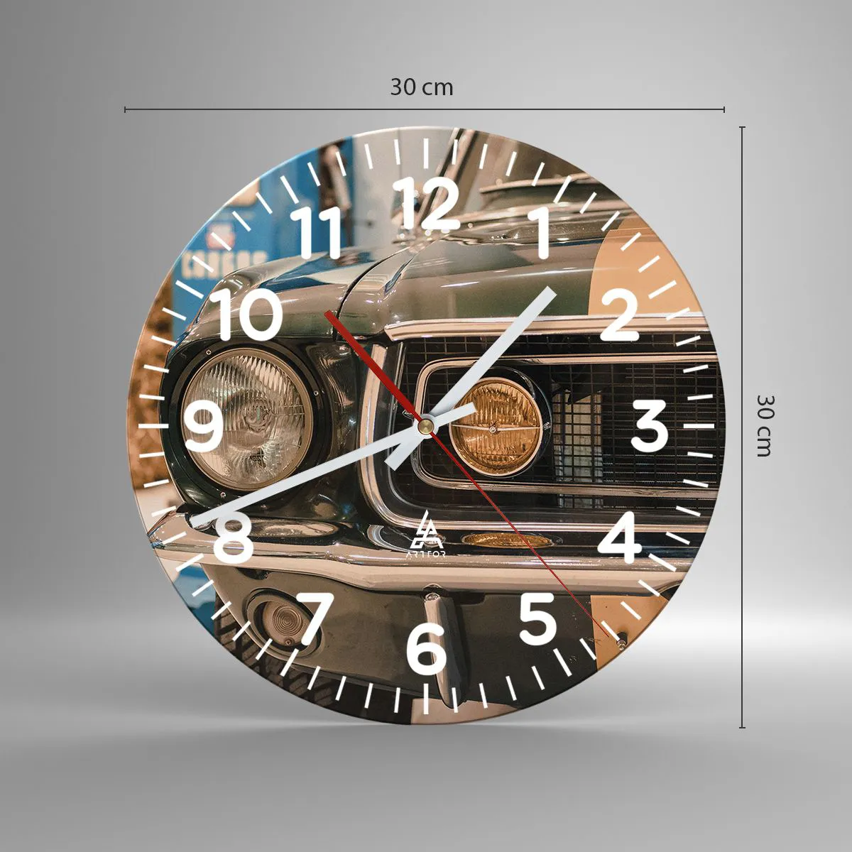 Wanduhr - Glasuhr - Treffen mit einer Legende - 30x30 cm