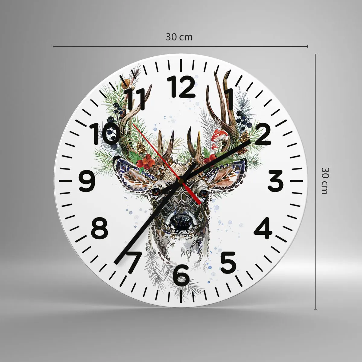 Väggklocka - Klocka på glas - I högtidskläder - 30x30 cm