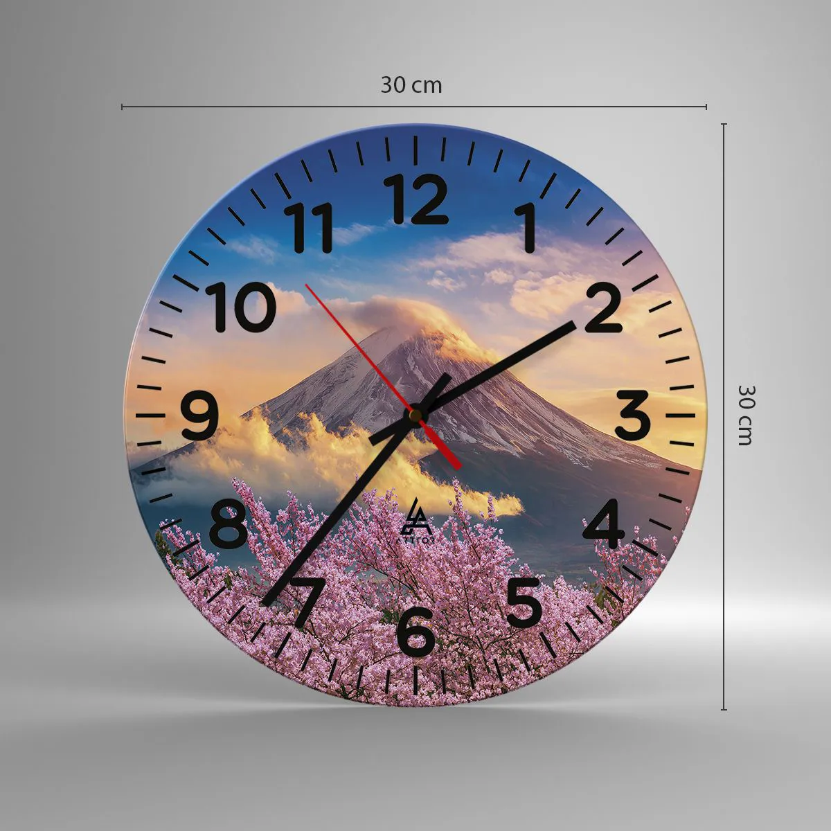 Relógio de parede - Relógio em vidro - Santidade japonesa - 30x30 cm