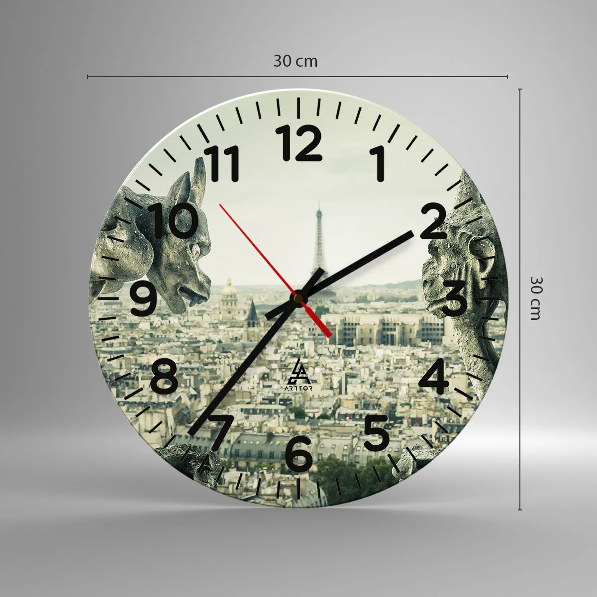 Wanduhr - Glasuhr - Pariser Plaudern - 30x30 cm