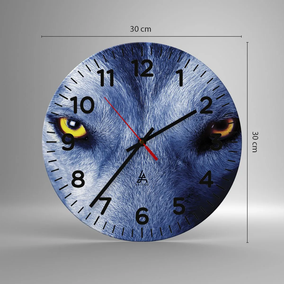 Väggklocka - Klocka på glas - Hypnotiserade titt - 30x30 cm