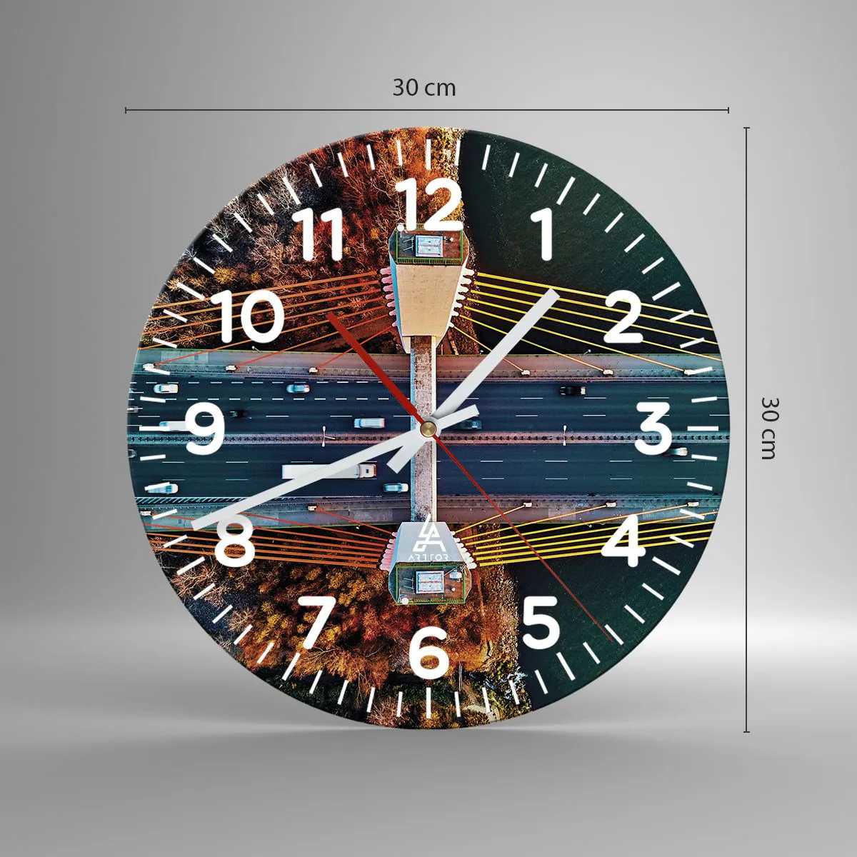 Wanduhr - Glasuhr - Jenseits der Gewässer, jenseits der Wälder - 30x30 cm