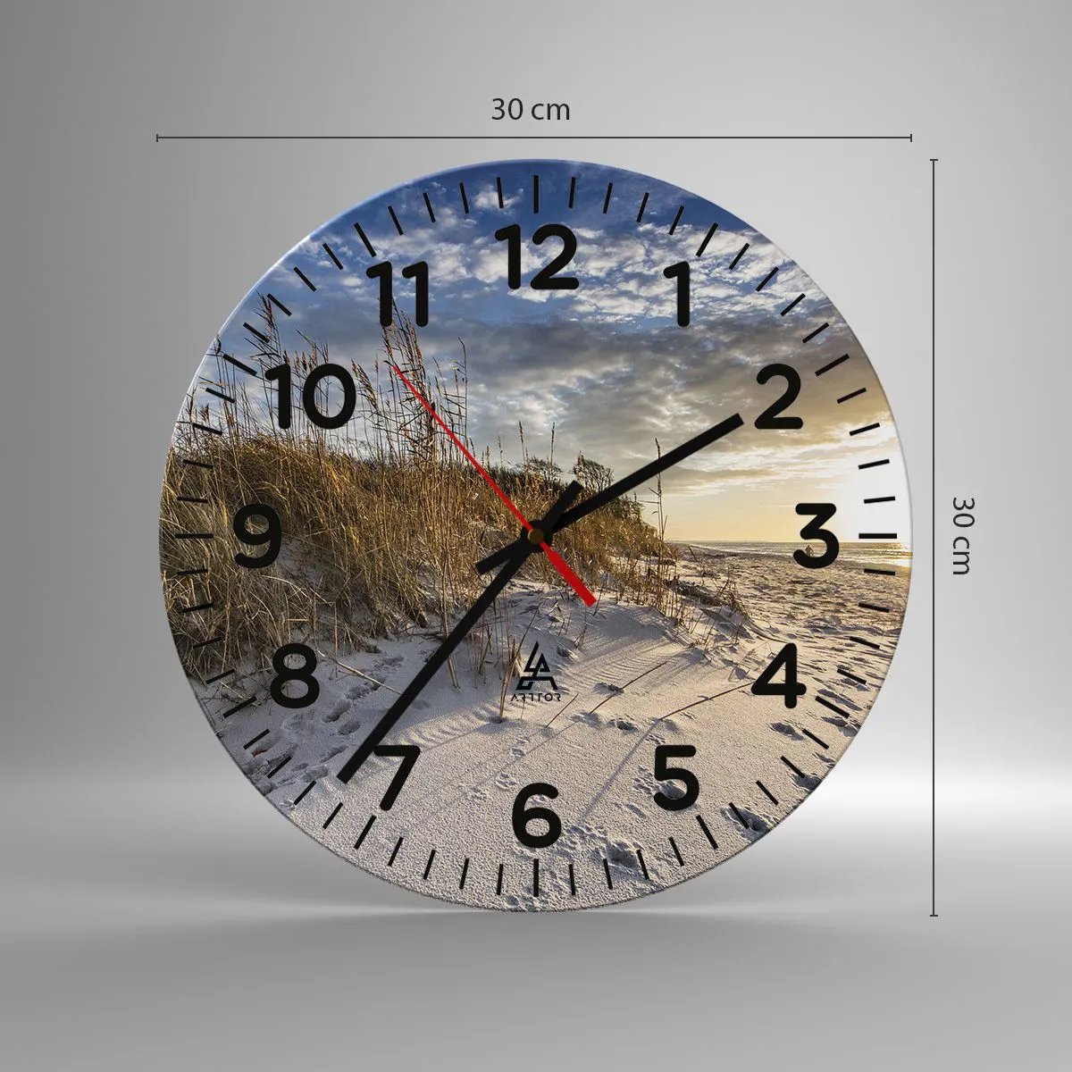 Relógio de parede - Relógio em vidro - Um convite para um passeio - 30x30 cm