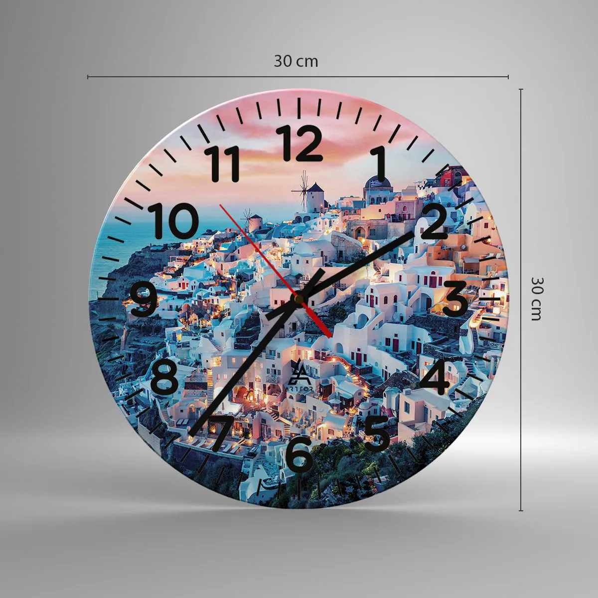 Wanduhr - Glasuhr - Dein toller griechischer Urlaub - 30x30 cm