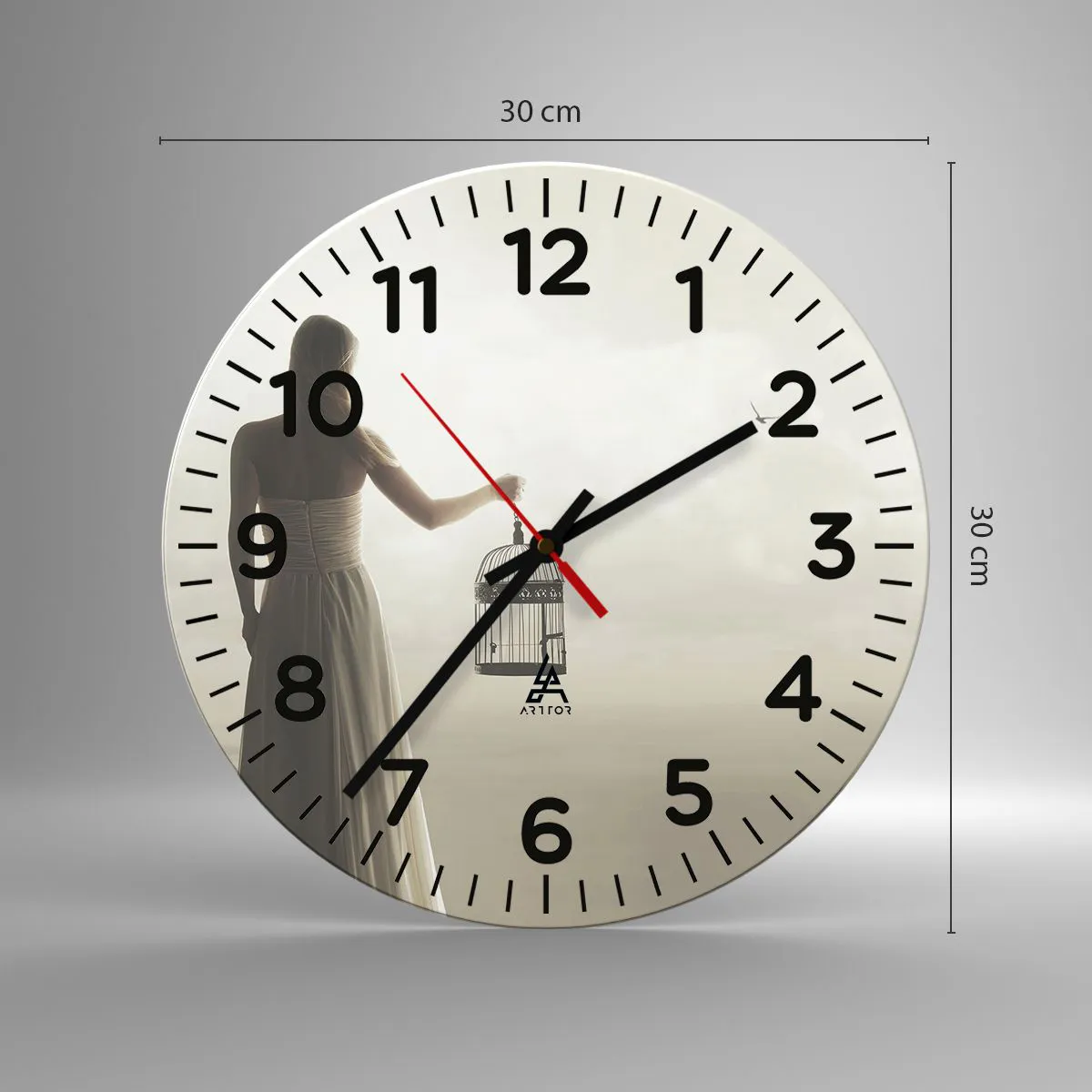 Ceas de perete - Ceas pe sticlă - Fii liberă - 30x30 cm