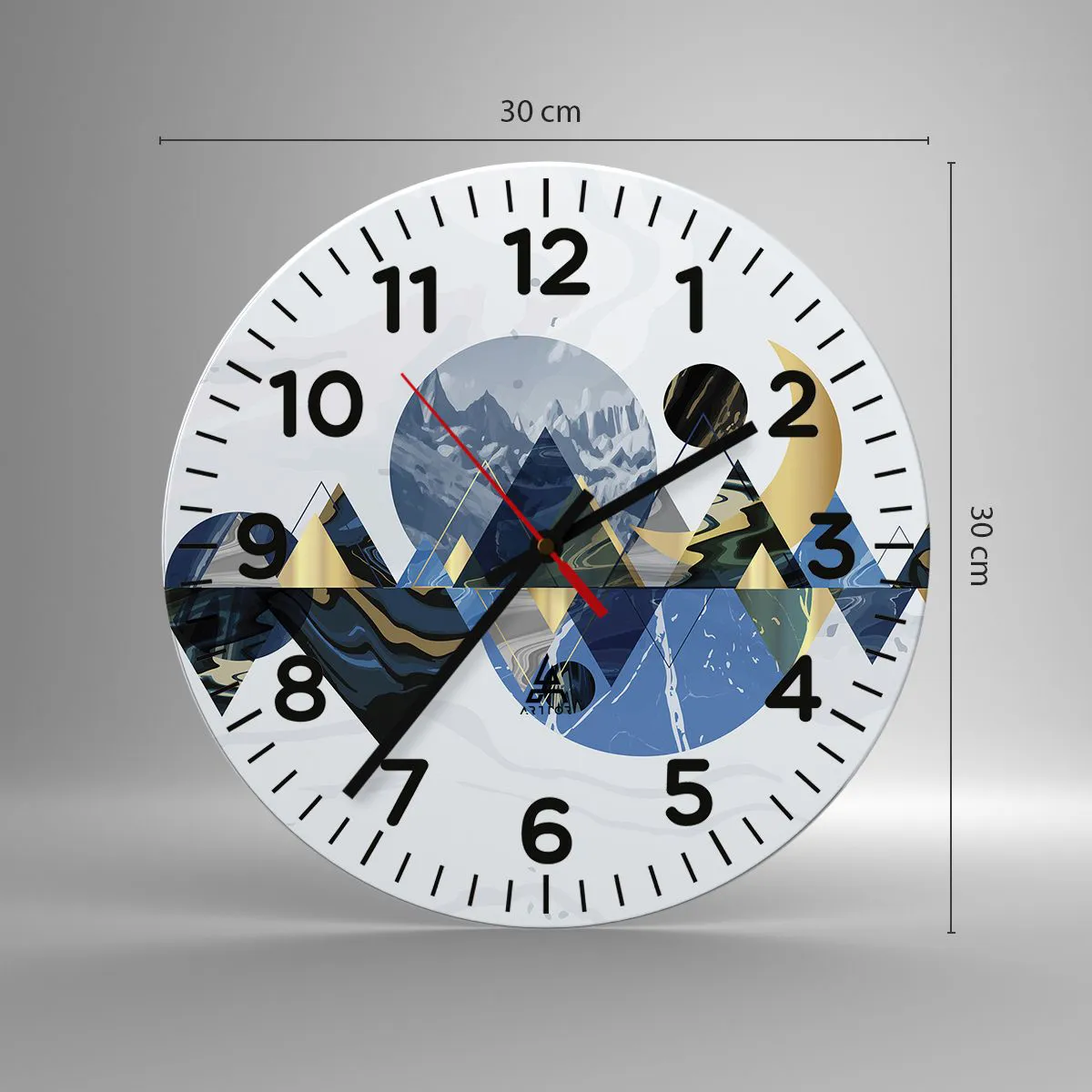 Nástěnné hodiny - Geometrická krajina - 30x30 cm