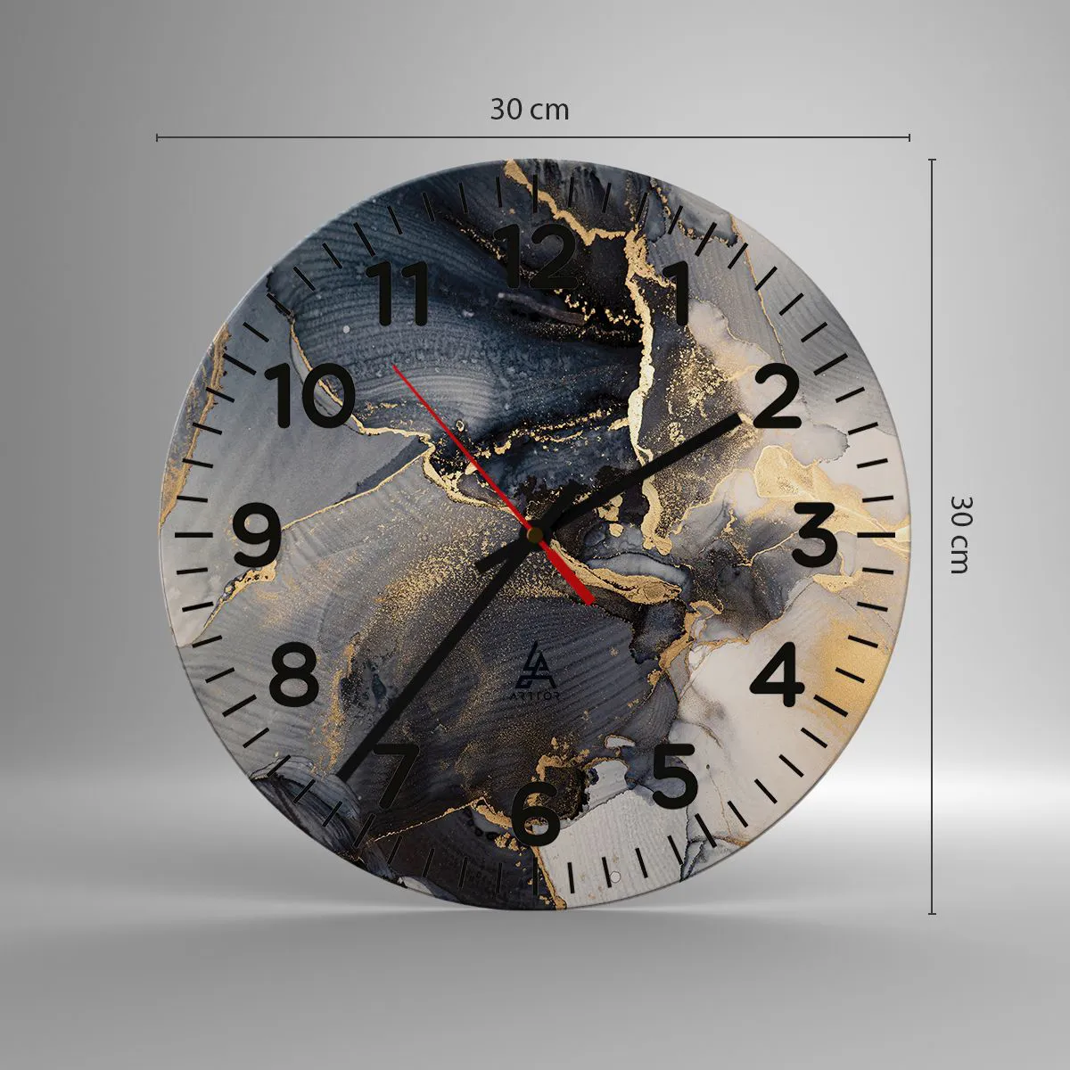 Ceas de perete - Ceas pe sticlă - Viața unei pietre - 30x30 cm