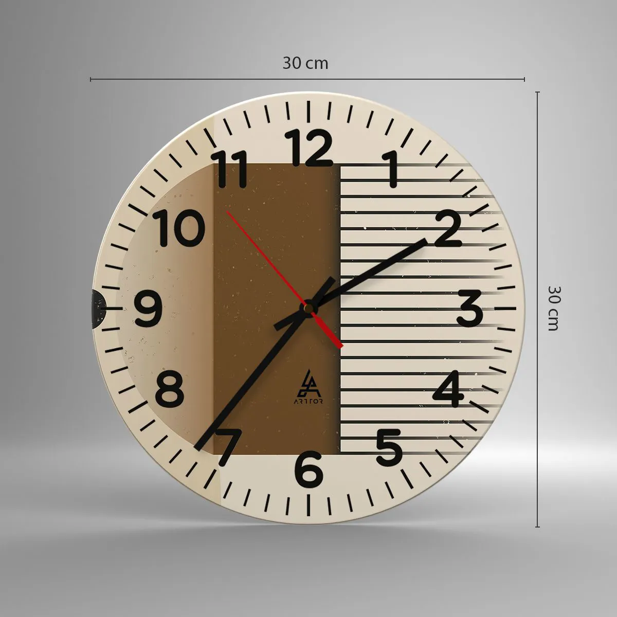 Wall clock - Clock on glass - Different States - 30x30 cm
