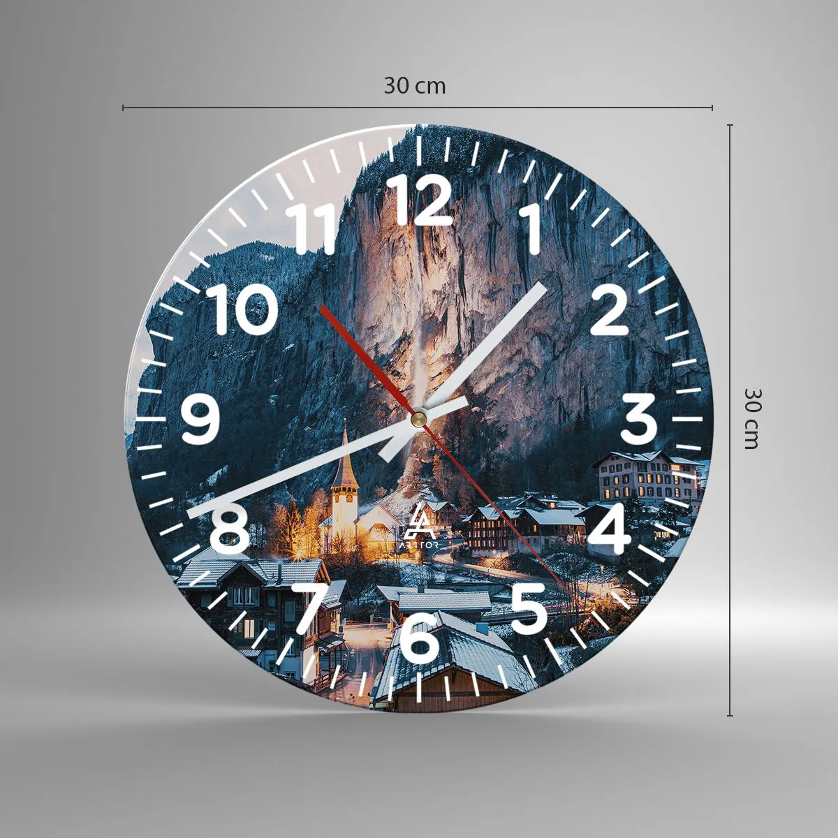 Vægur, Uret - Vinterens lysende ånd - 30x30 cm