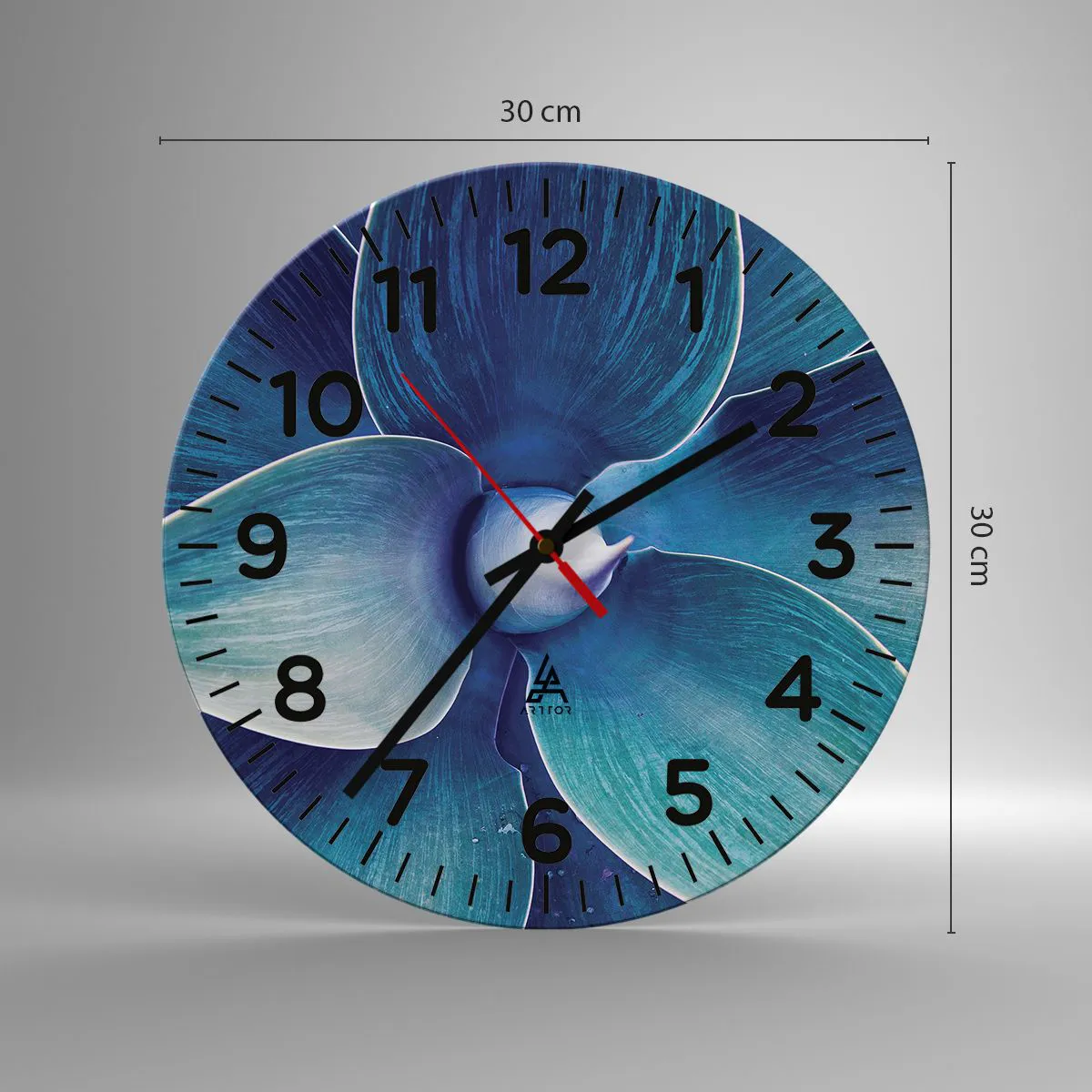 Relógio de parede - Relógio em vidro - O azul do céu - 30x30 cm