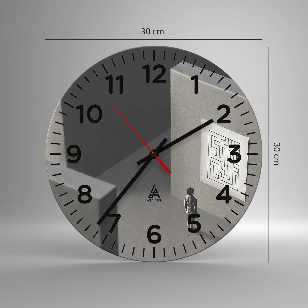 Wall clock - Clock on glass - But Where Am I? - 30x30 cm