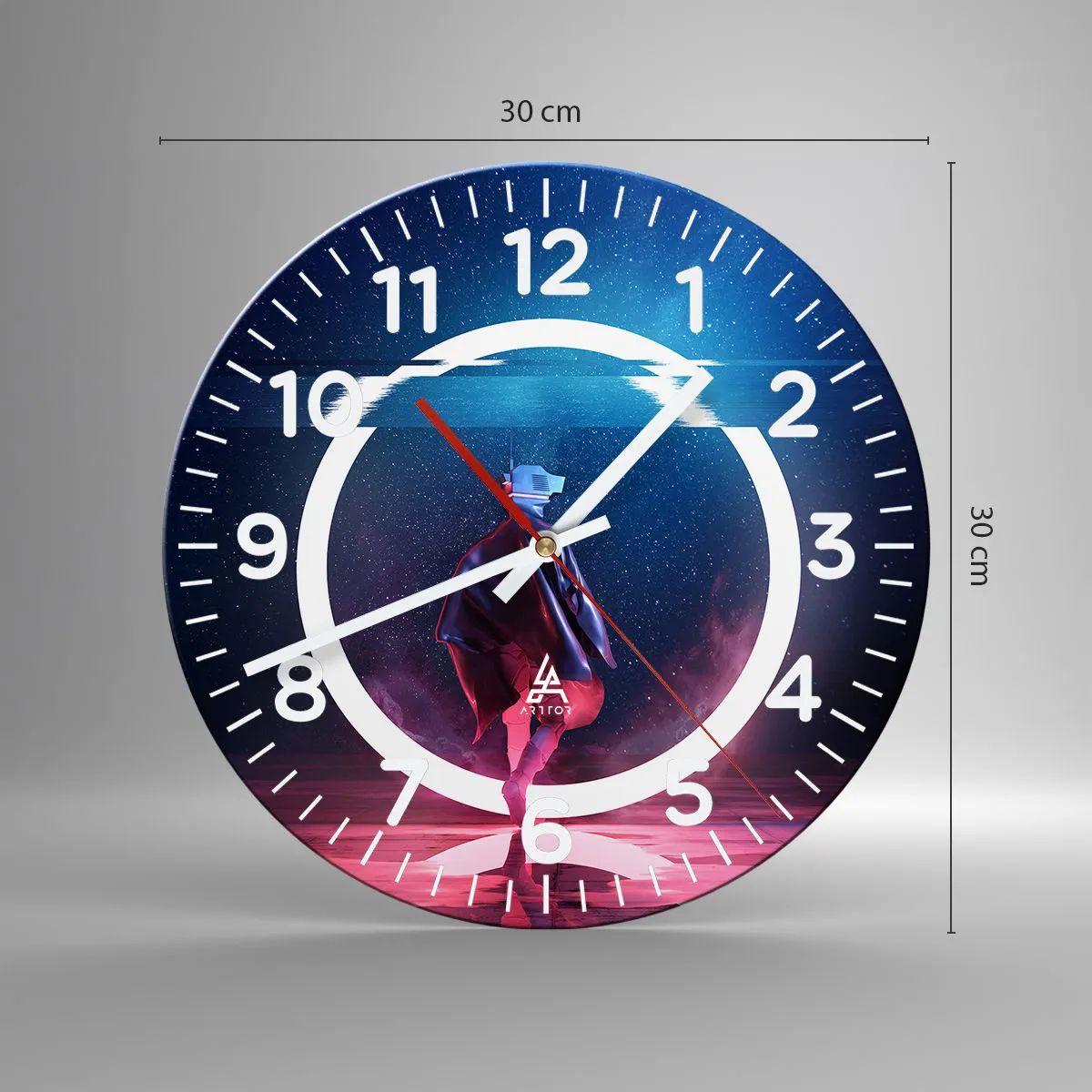 Relógio de parede - Relógio em vidro - Entre Mundos - 30x30 cm