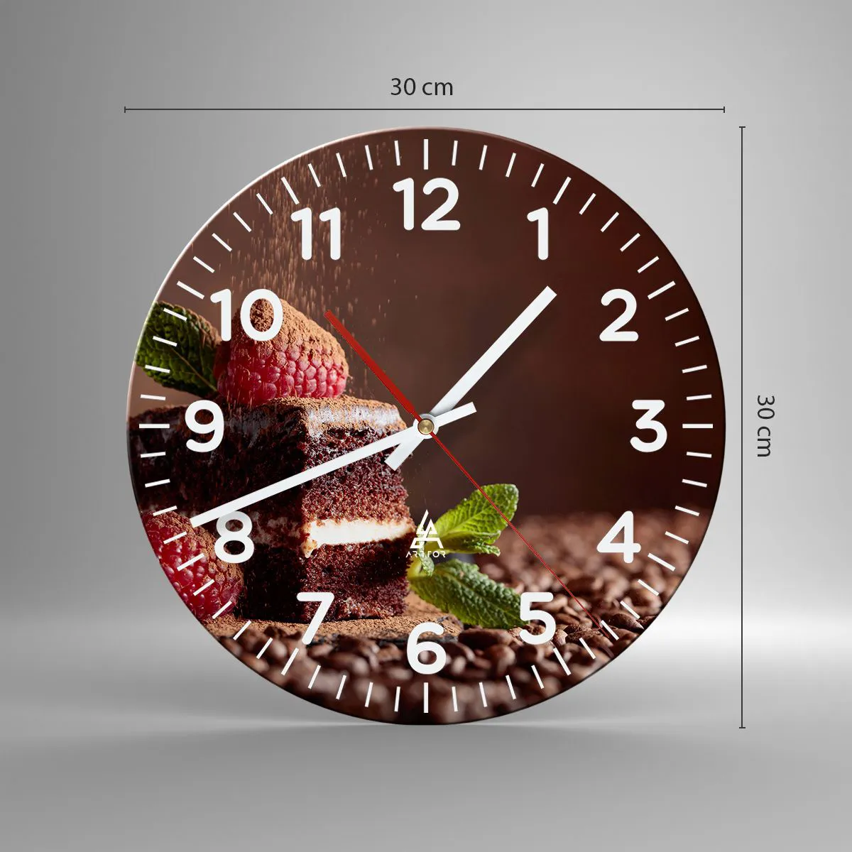 Wall clock - Clock on glass - Life Is Sweet - 30x30 cm