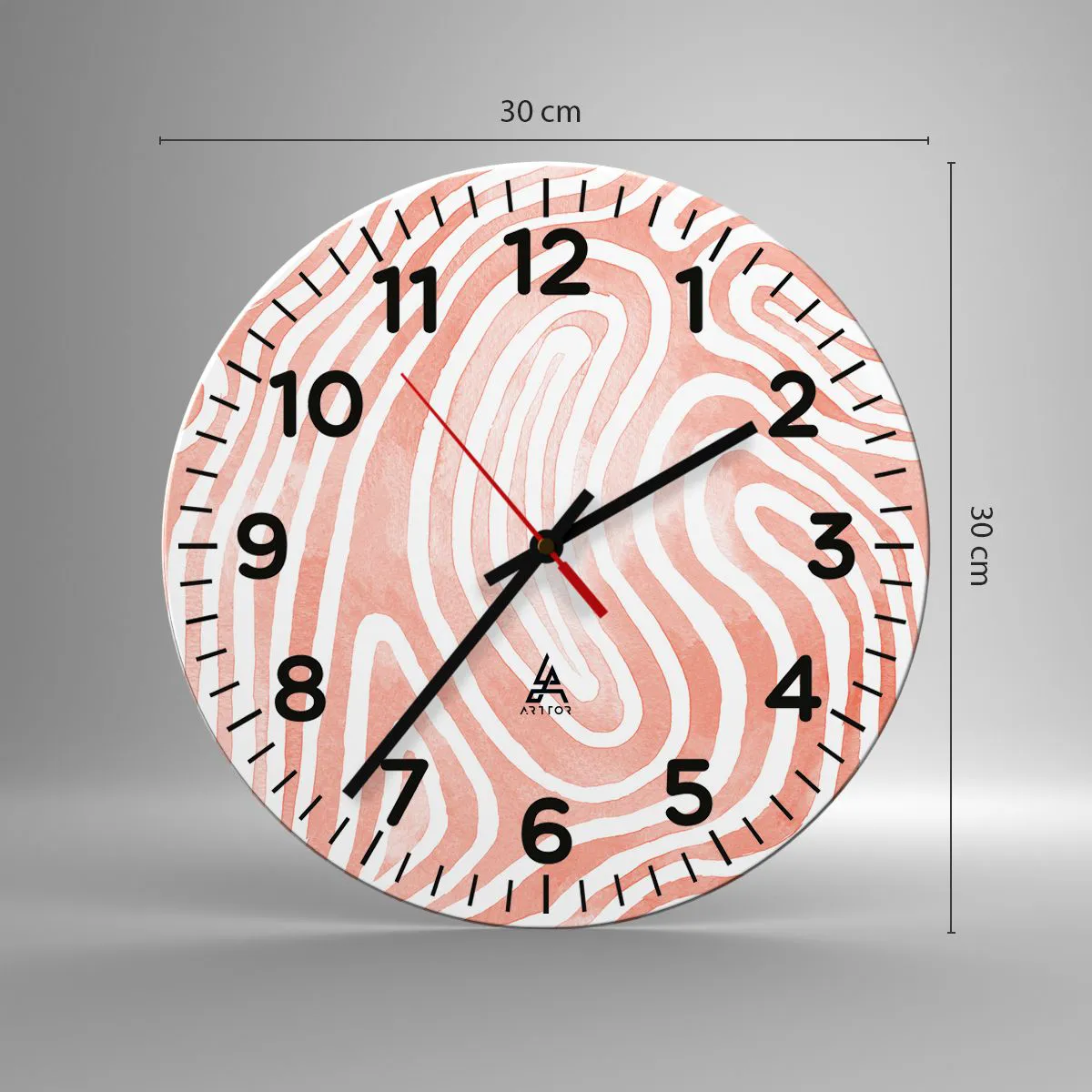 Wanduhr - Glasuhr - Im Korallenlabyrinth - 30x30 cm