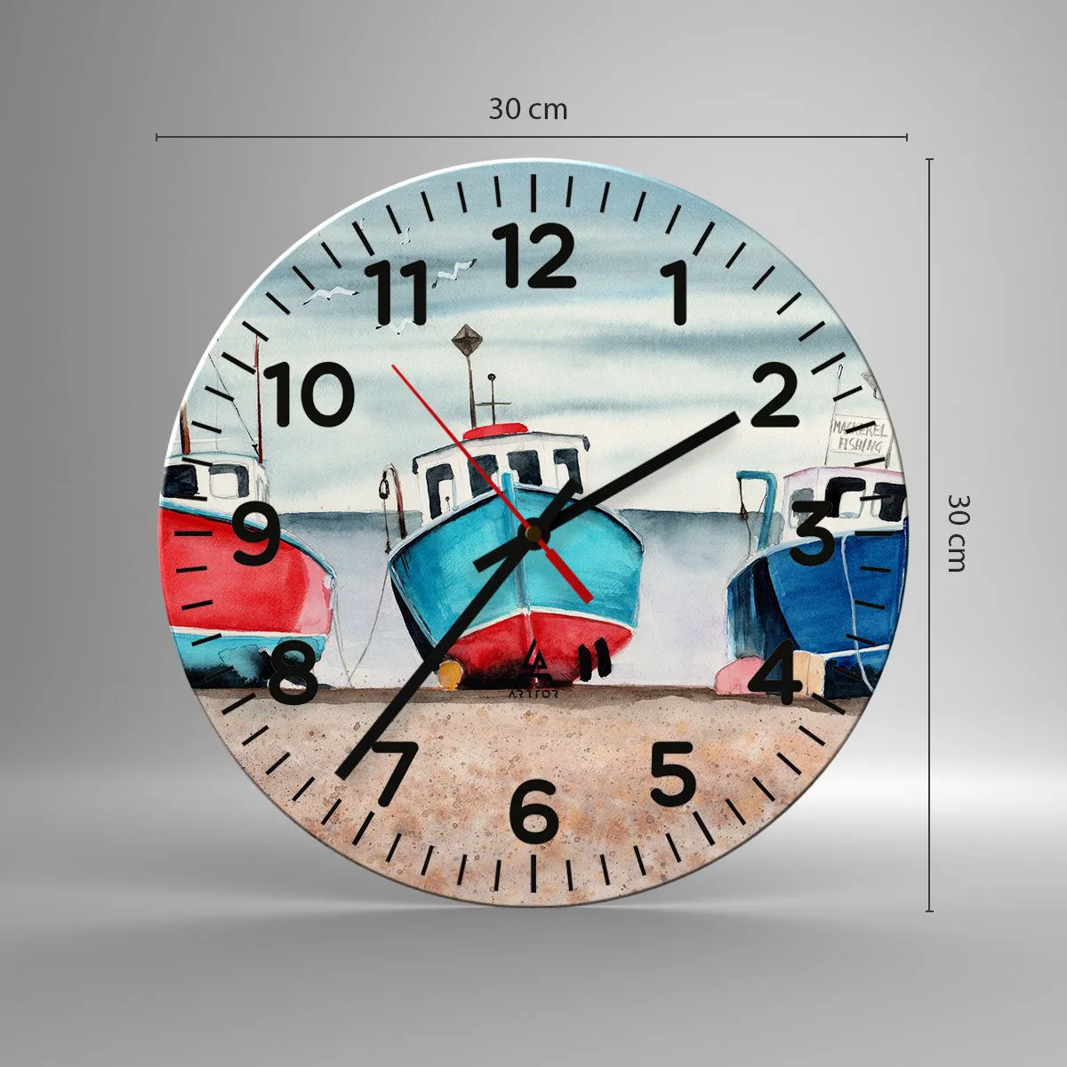 Nástěnné hodiny - Připravené na úlovek - 30x30 cm