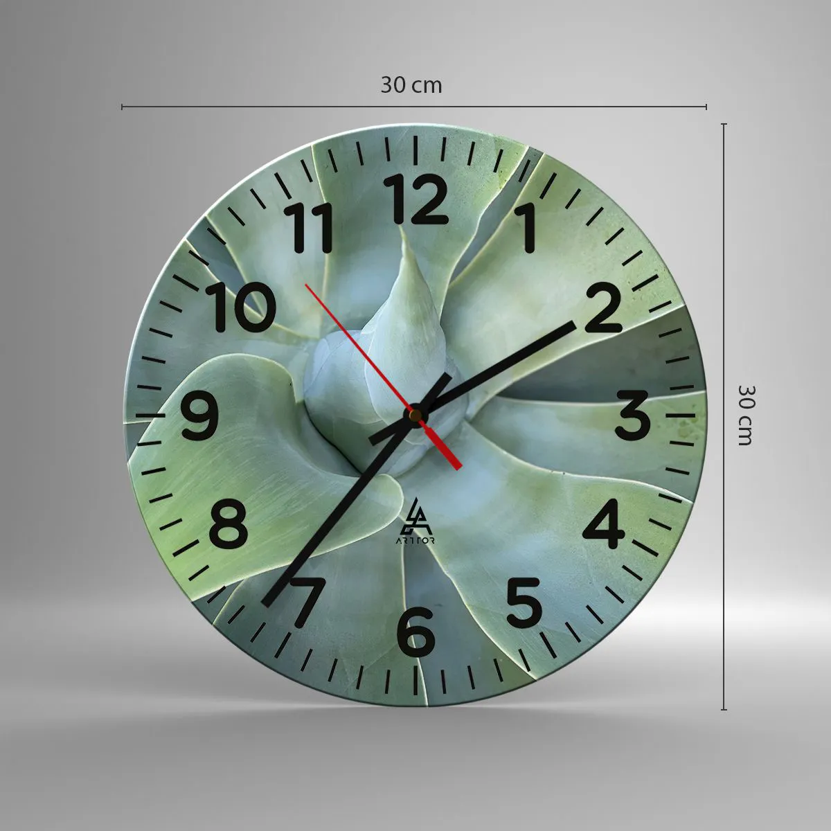 Väggklocka - Klocka på glas - Det gröna föds - 30x30 cm