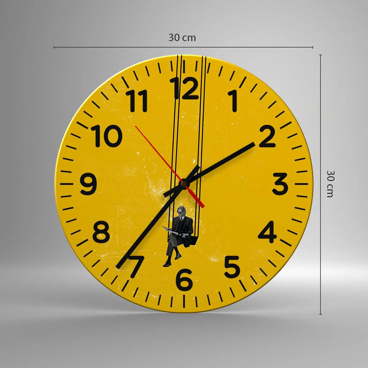 Wanduhr - Glasuhr - Tag wie jeder andere - 30x30 cm