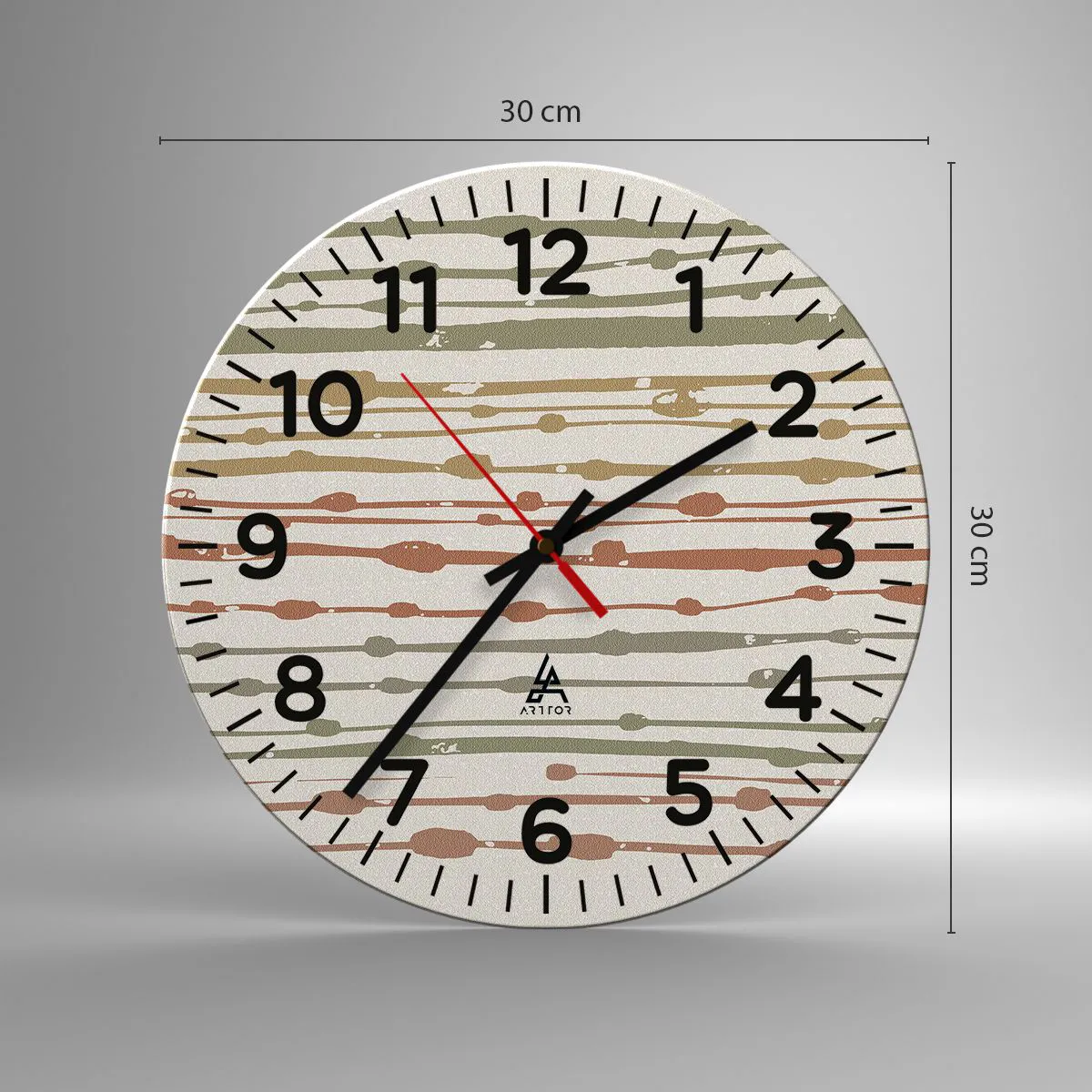 Wall clock - Clock on glass - Musical Colour Notation - 30x30 cm