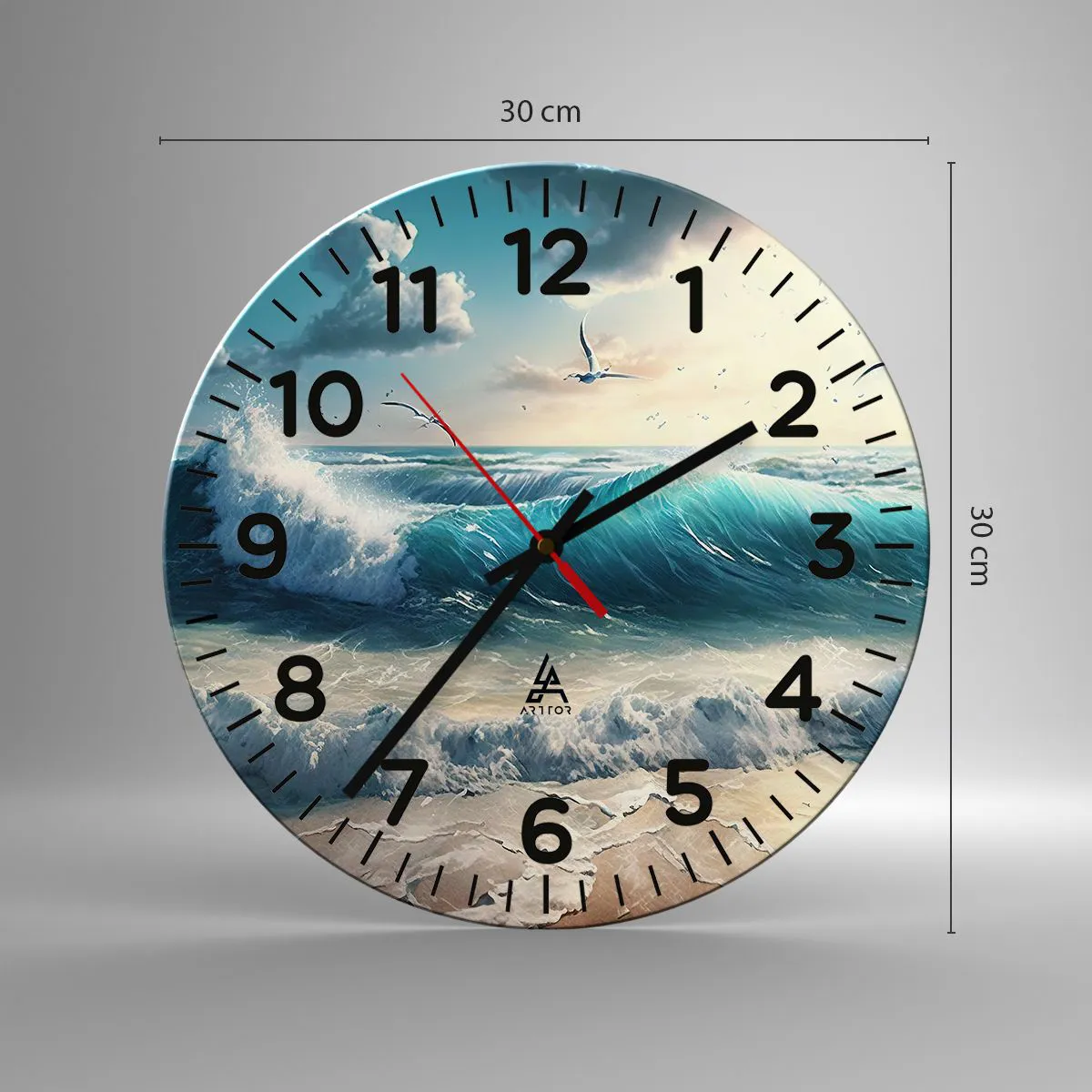 Relógio de parede - Relógio em vidro - Cantarola apenas para si - 30x30 cm