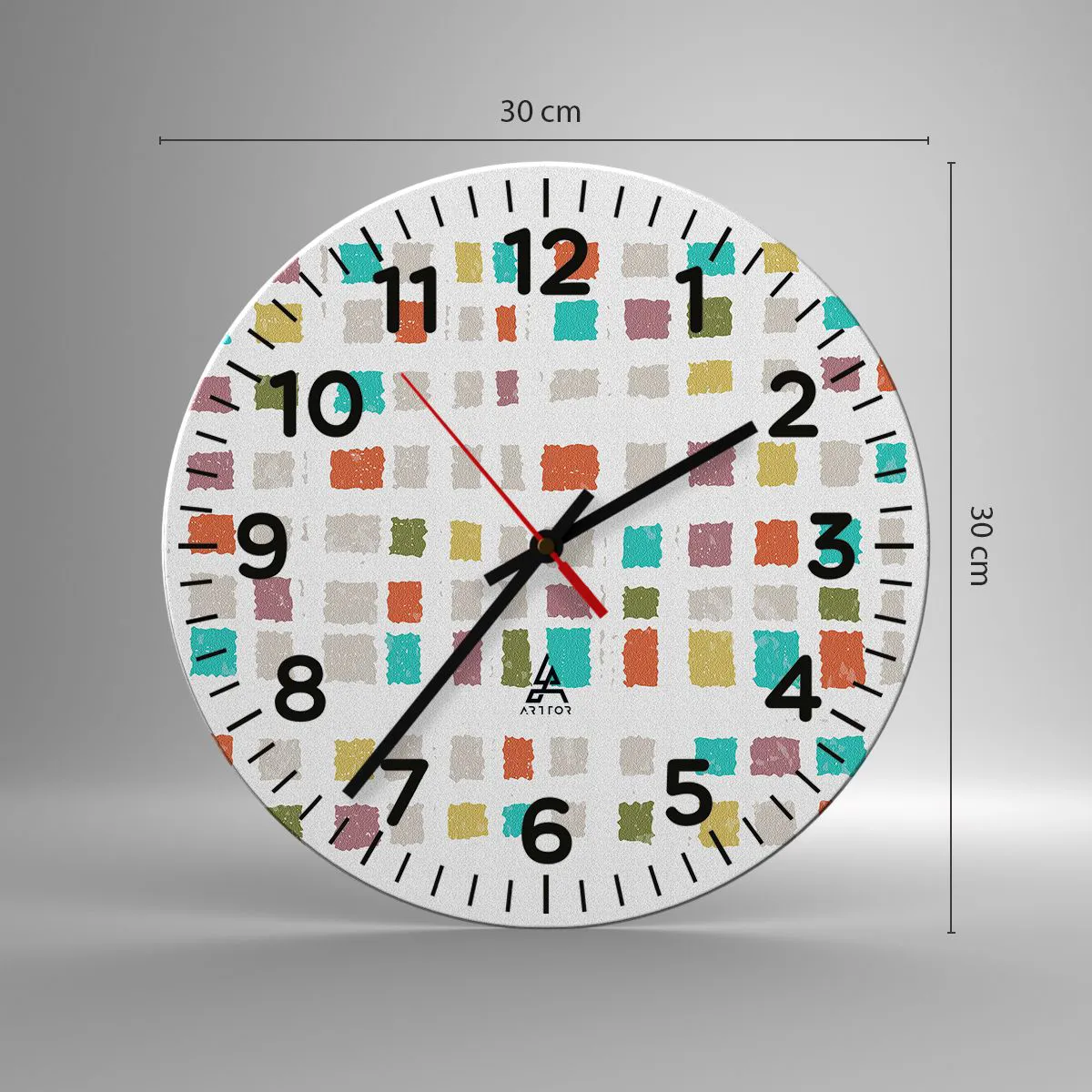 Ceas de perete - Ceas pe sticlă - Joc necunoscut - 30x30 cm