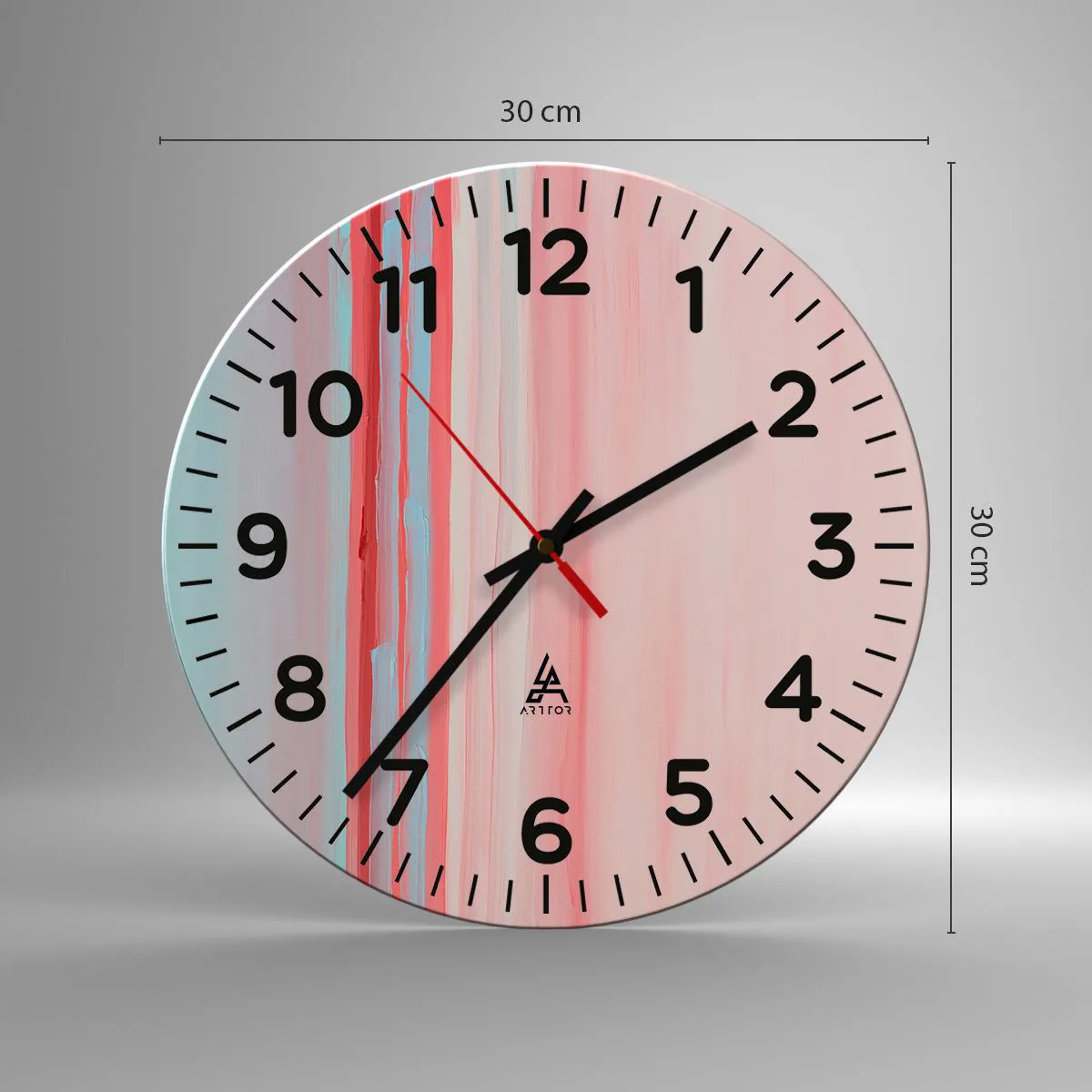 Ceas de perete - Ceas pe sticlă - Abstracție în zori - 30x30 cm