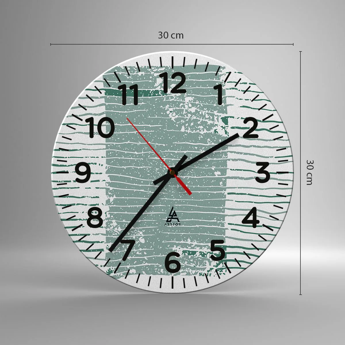 Wanduhr - Glasuhr - Marine Abstraktion - 30x30 cm