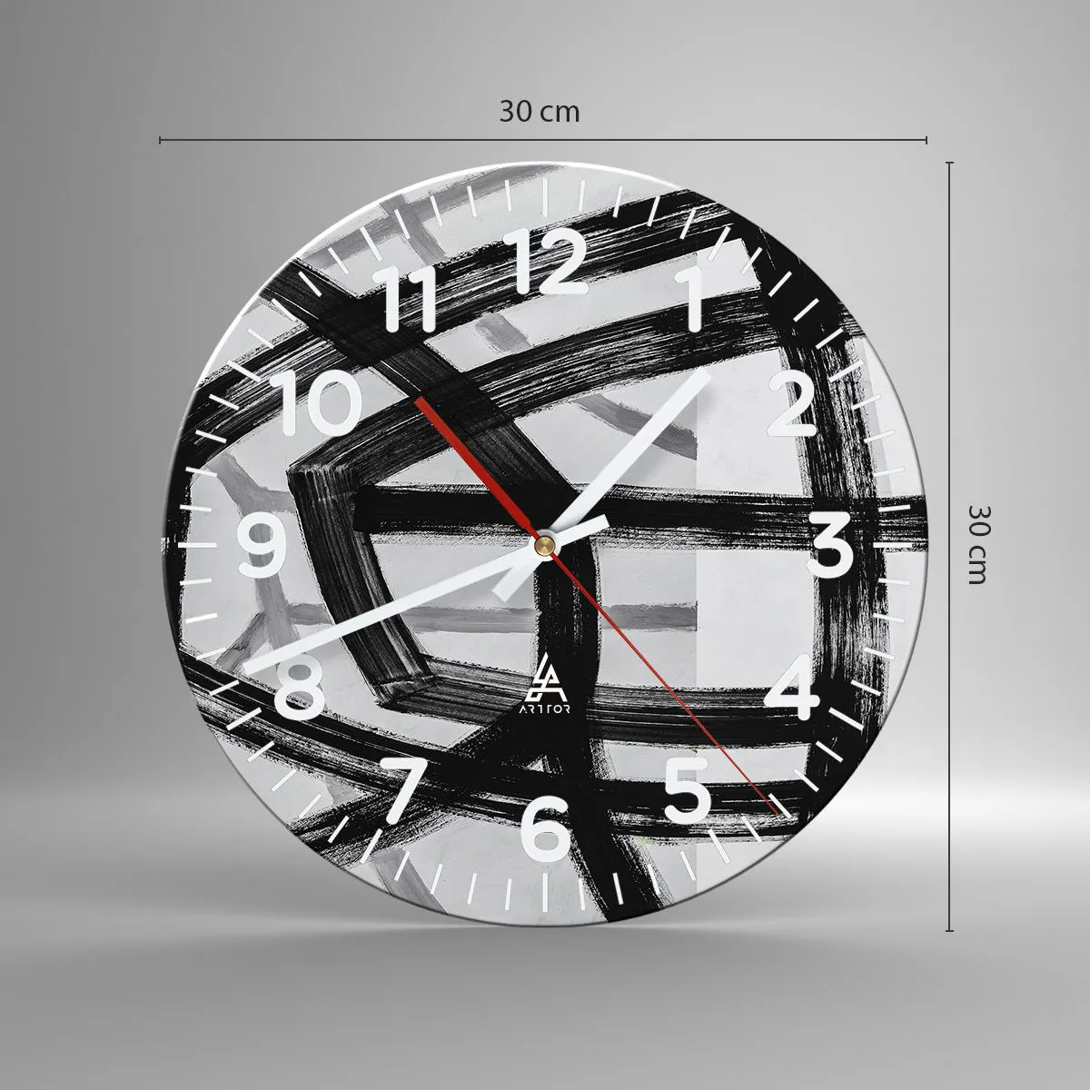 Wall clock - Clock on glass - Building Depth - 30x30 cm