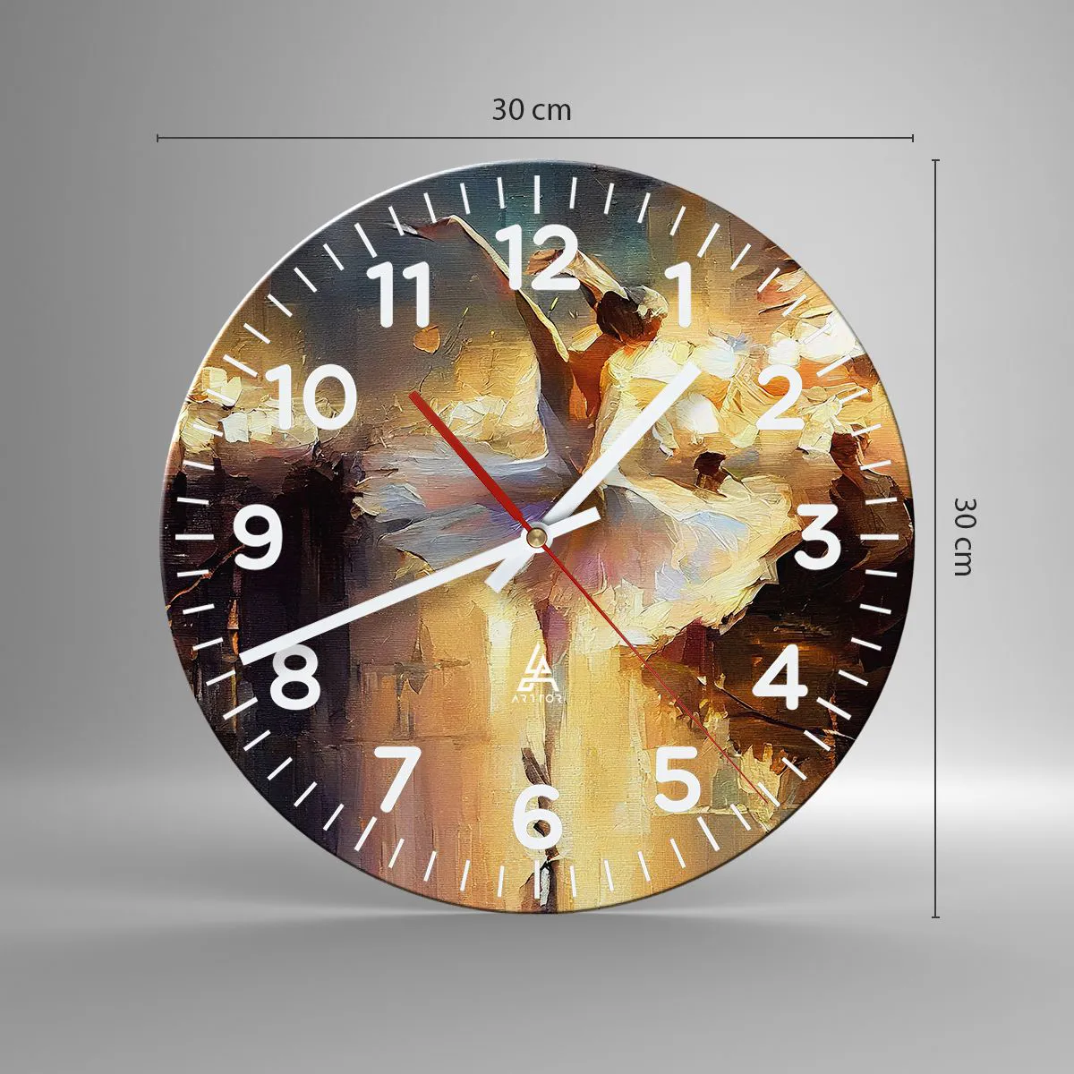 Wall clock - Clock on glass - Miracle on the Street - 30x30 cm