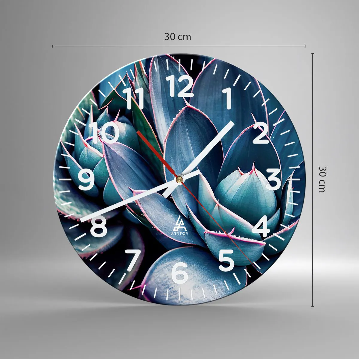 Relógio de parede - Relógio em vidro - Força vital - 30x30 cm