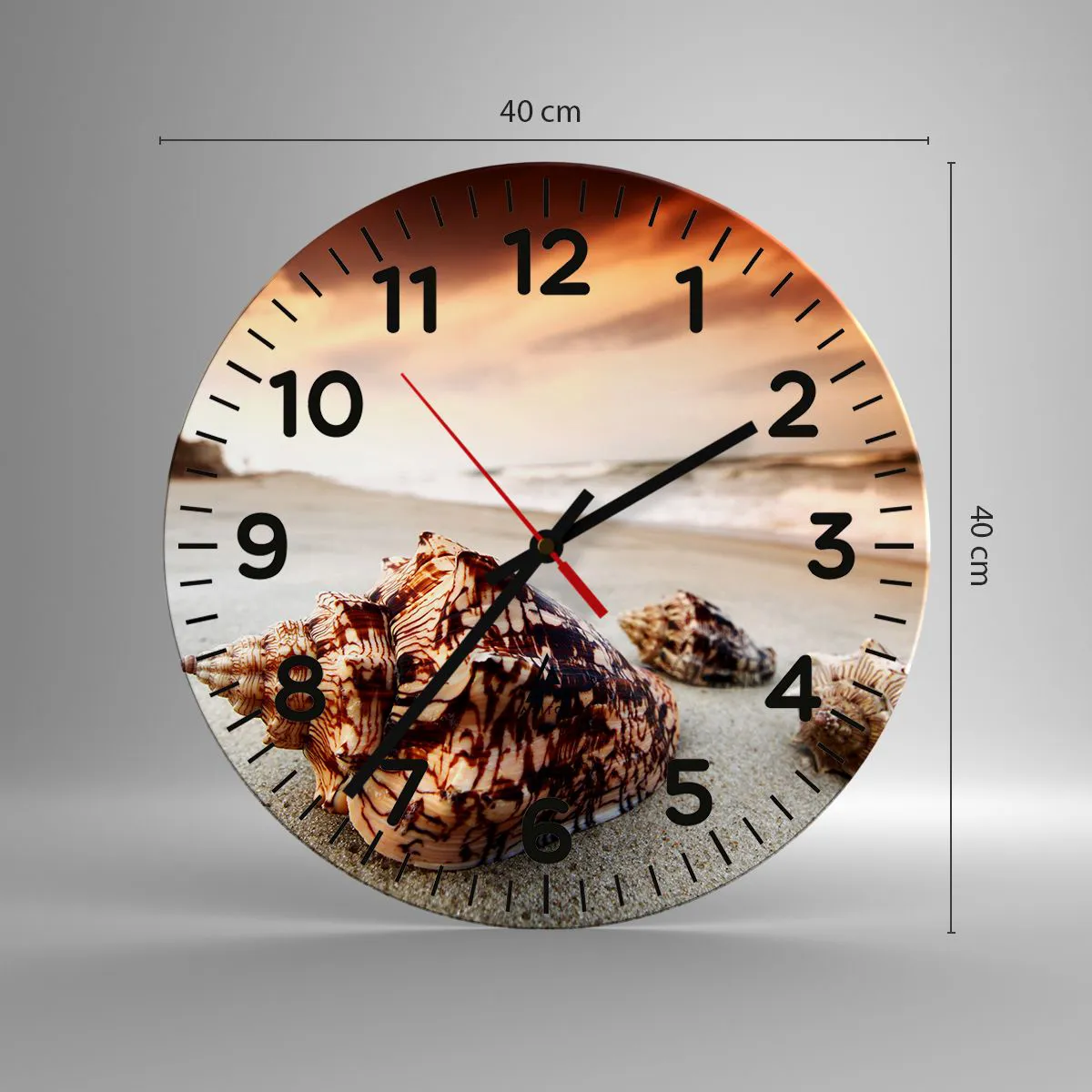 Wanduhr - Glasuhr - Ausgestoßene von Wellen - 40x40 cm