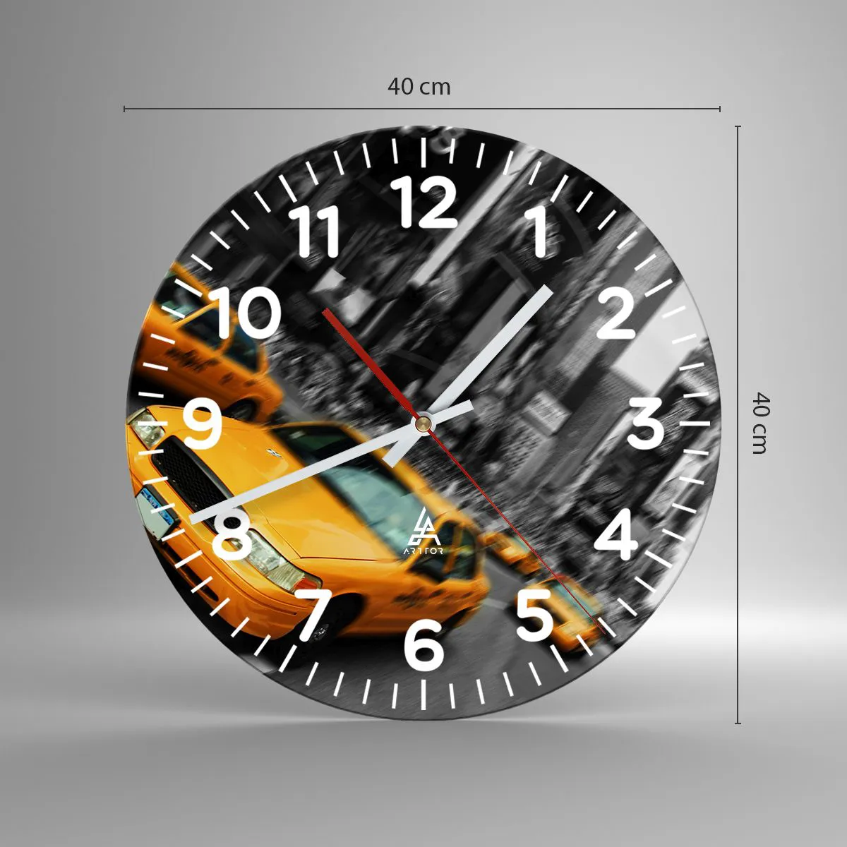 Relógio de parede - Relógio em vidro - Gotas de sol em Nova Iorque - 40x40 cm