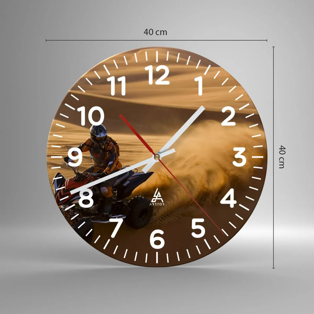 Relógio de parede - Relógio em vidro - Nas ondas de areia - 40x40 cm