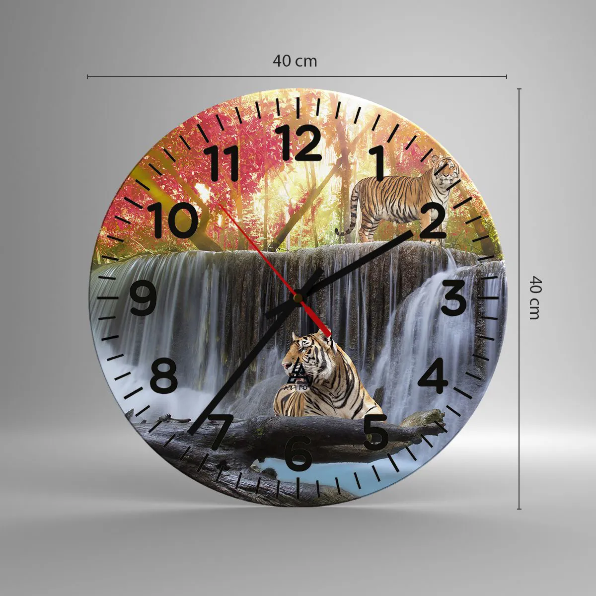 Wall clock - Clock on glass - Surrealistic Landscape  - 40x40 cm