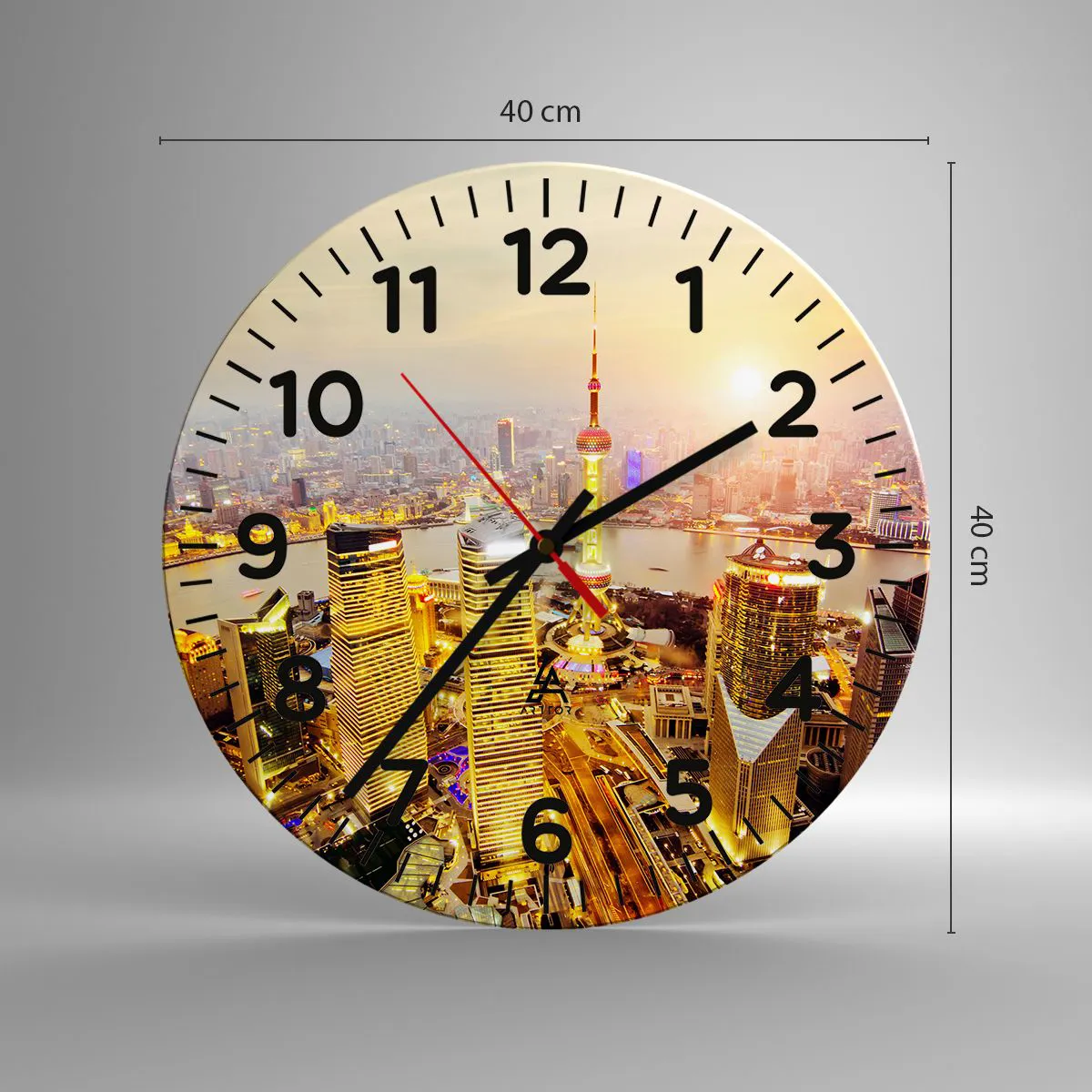 Ceas de perete - Ceas pe sticlă - Visul asiatic - 40x40 cm