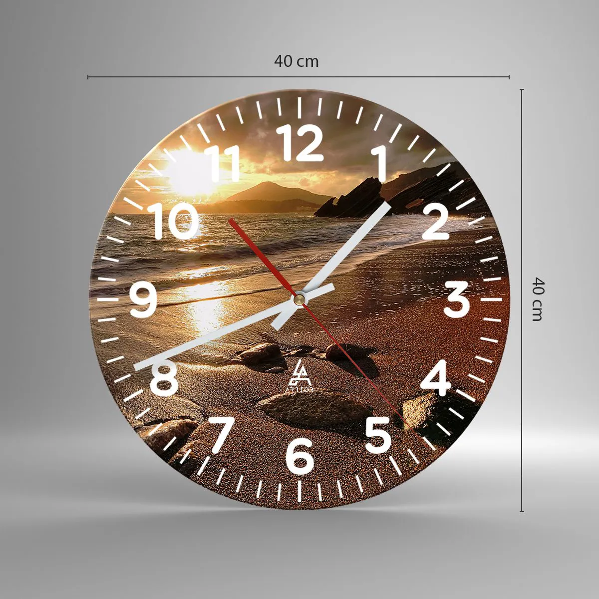 Zegar ścienny - Idź za słońcem ku wzgórzom - 40x40 cm