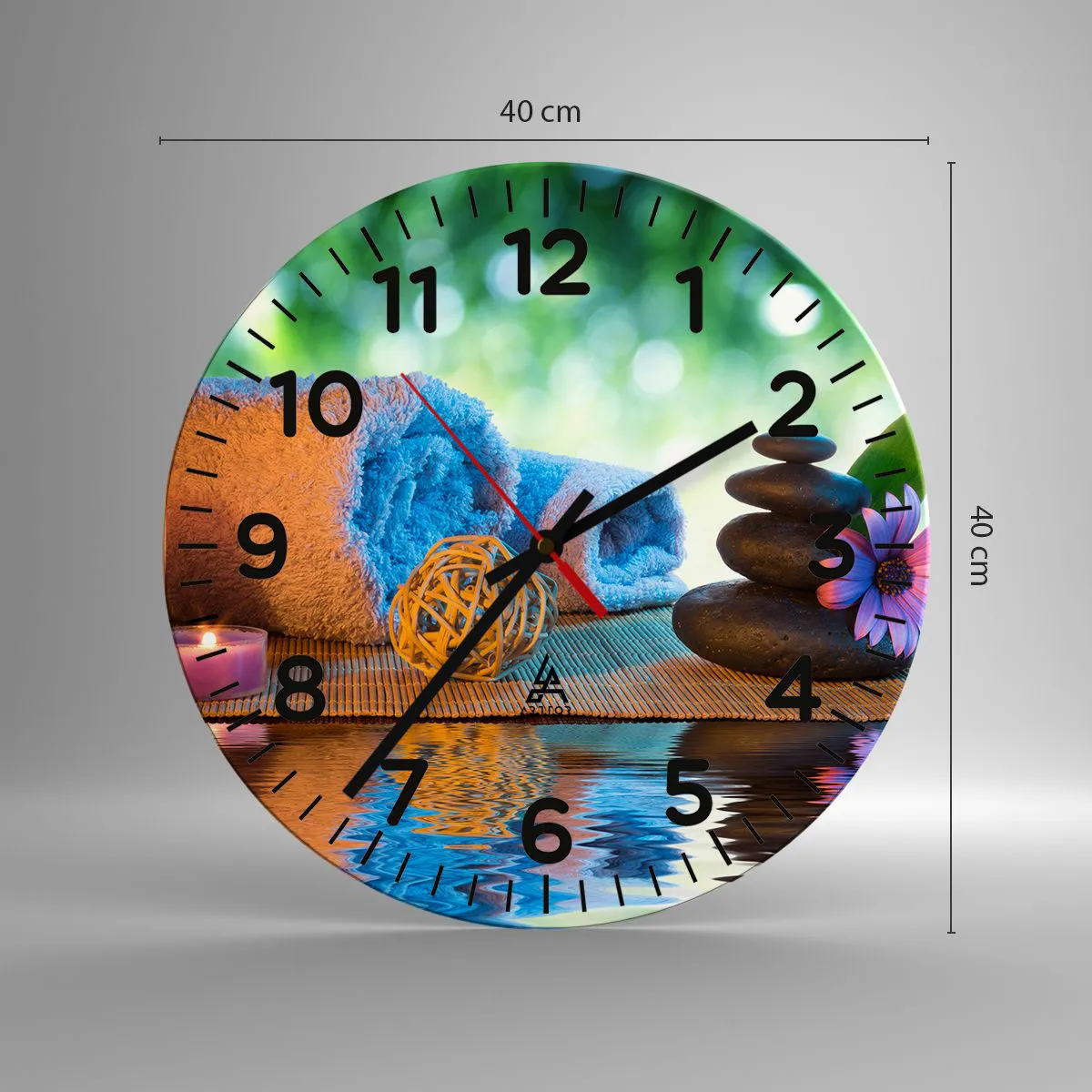 Ceas de perete - Ceas pe sticlă - Timp pentru corp - 40x40 cm